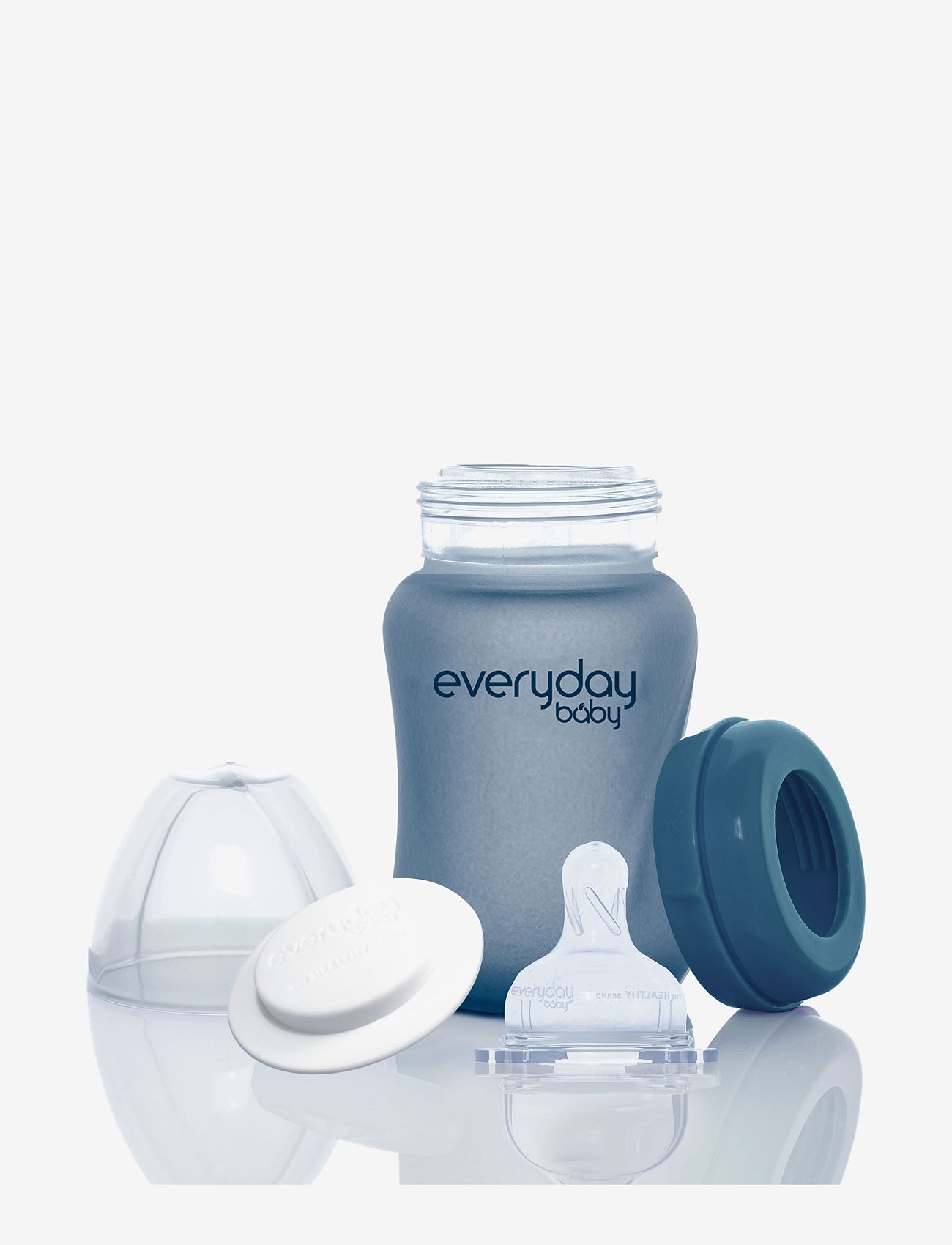 Everyday Baby - Glass Baby Bottle Heat Sensing Healthy + Blueberry 150ml - nappflaskor - blueberry - 2
