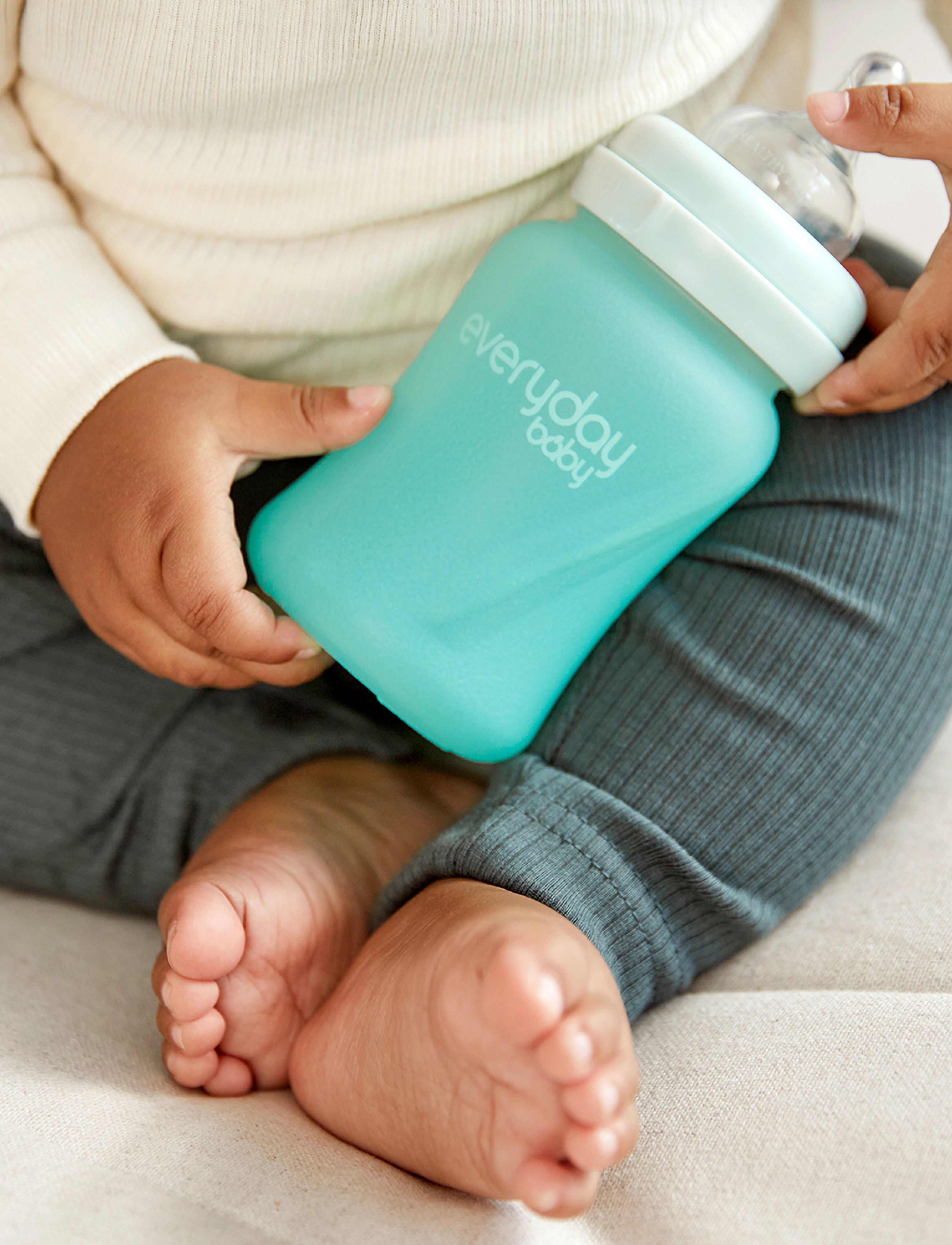 Everyday Baby - Glass Baby Bottle Healthy + Mint Green 150ml - biberons - mint green - 4