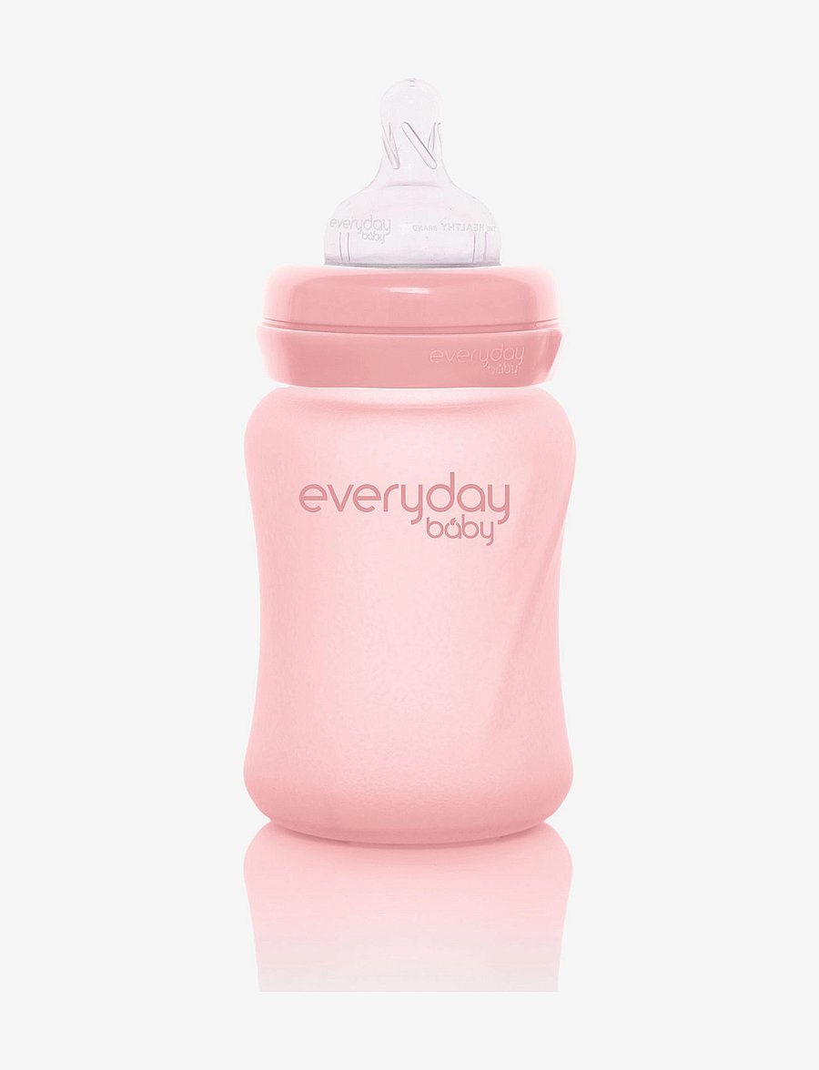 Everyday Baby - Glass Baby Bottle Healthy + Rose Pink 150ml - beebipudelid - rose pink - 1