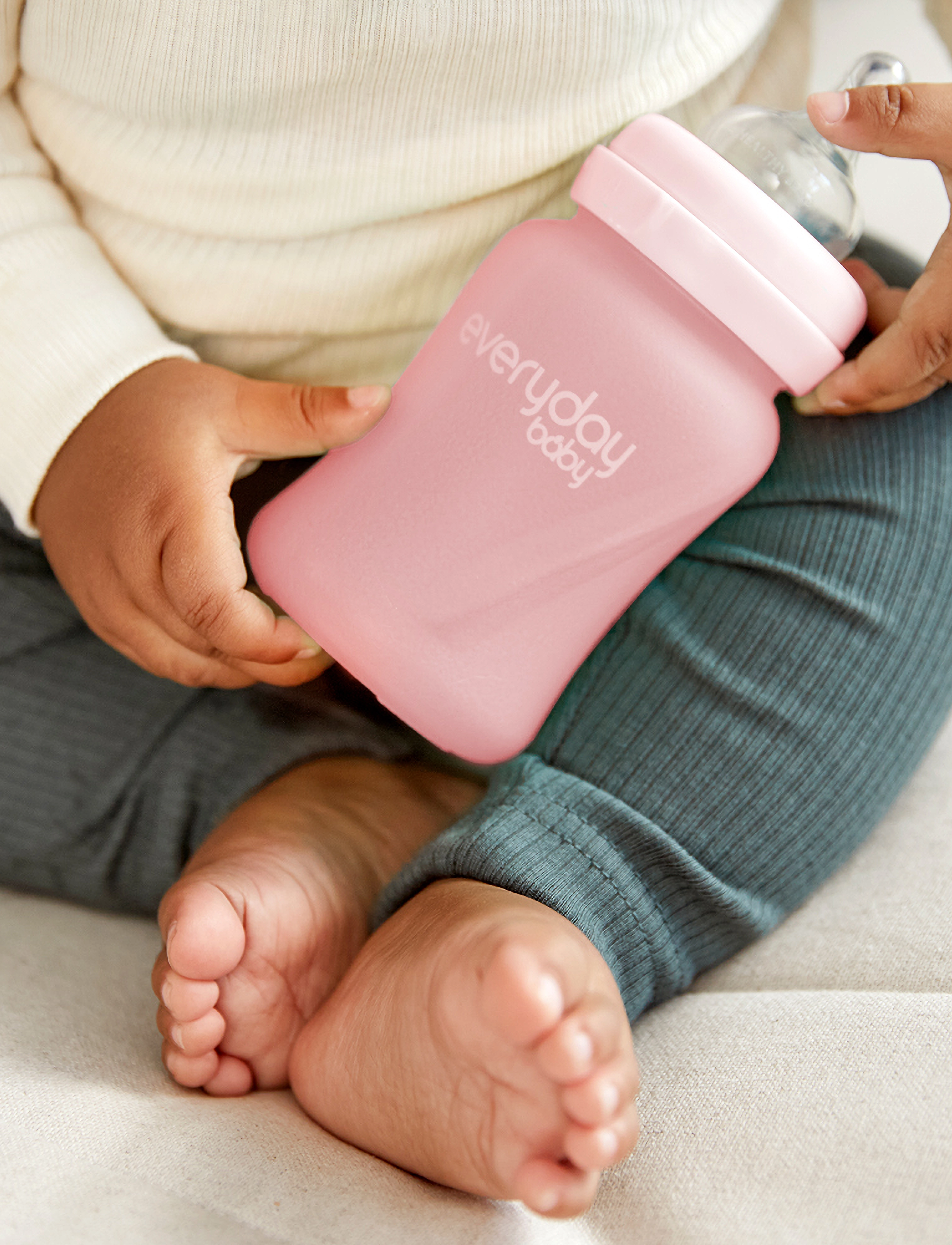 Everyday Baby - Glass Baby Bottle Healthy + Rose Pink 150ml - biberons - rose pink - 4