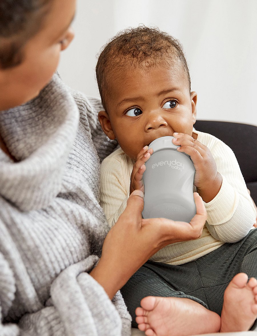 Everyday Baby - Glass Baby Bottle Healthy + Quiet Grey 150ml - babyflaschen - quiet grey - 0