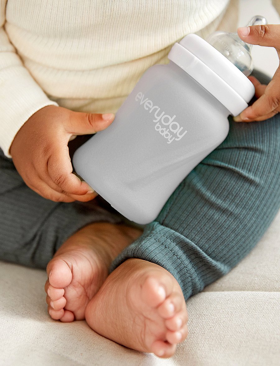 Everyday Baby - Glass Baby Bottle Healthy + Quiet Grey 150ml - babyflaschen - quiet grey - 4