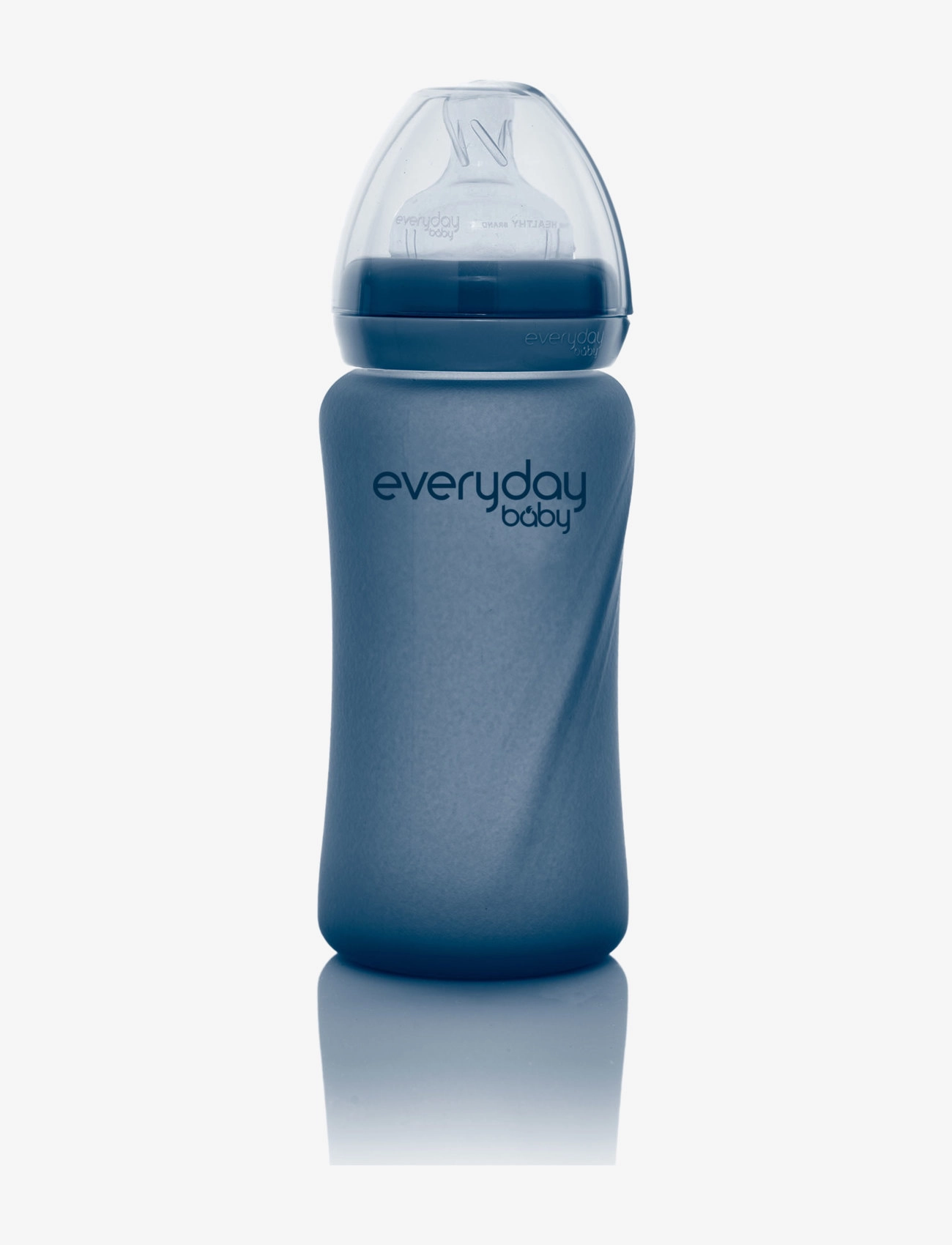 Everyday Baby Glass Baby Bottle Heat Sensing Healthy + Blueberry 240ml - Nappflaskor - BLUEBERRY / blue