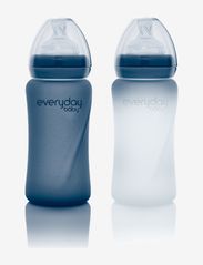 Everyday Baby - Glass Baby Bottle Heat Sensing Healthy + Blueberry 240ml - pudeles zīdaiņiem - blueberry - 1