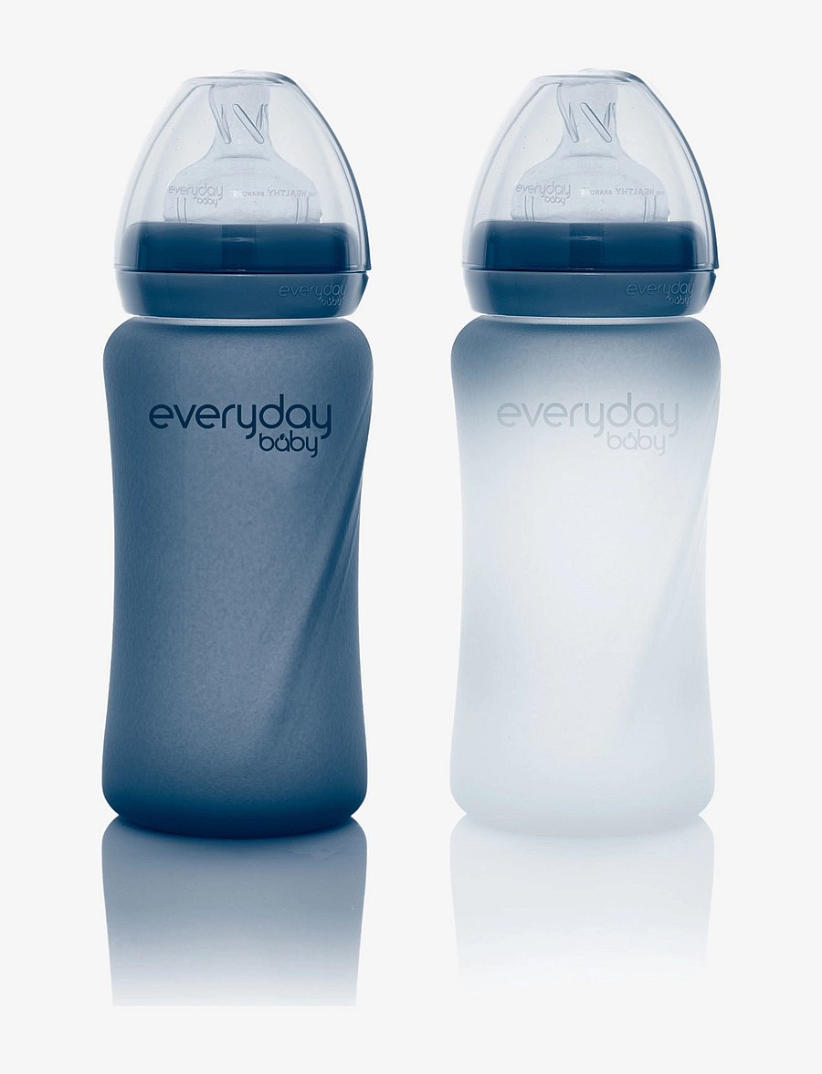 Everyday Baby - Glass Baby Bottle Heat Sensing Healthy + Blueberry 240ml - babyflaschen - blueberry - 2