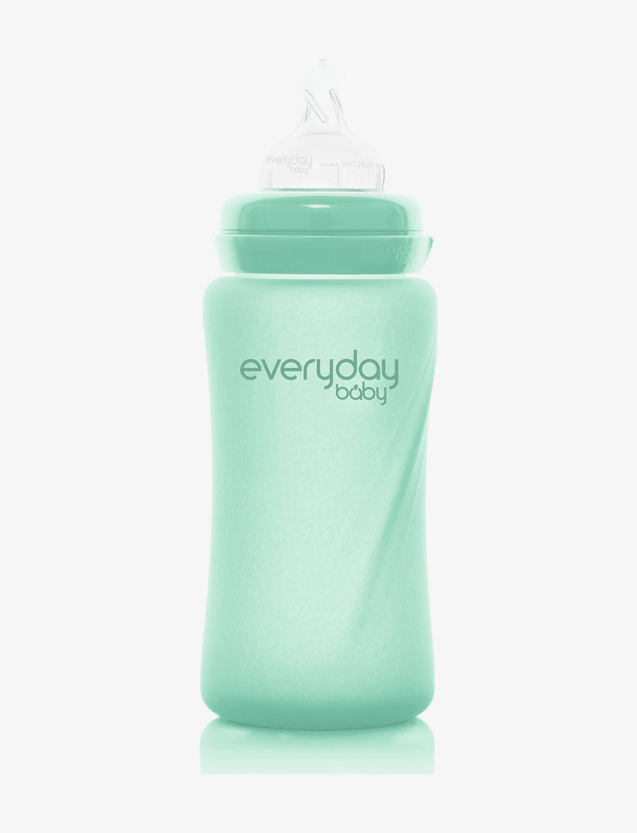 EVERYDAY BABY Glass Baby Bottle Healthy + Mint Grün 240Ml Grün - 240 Ml - Kinder