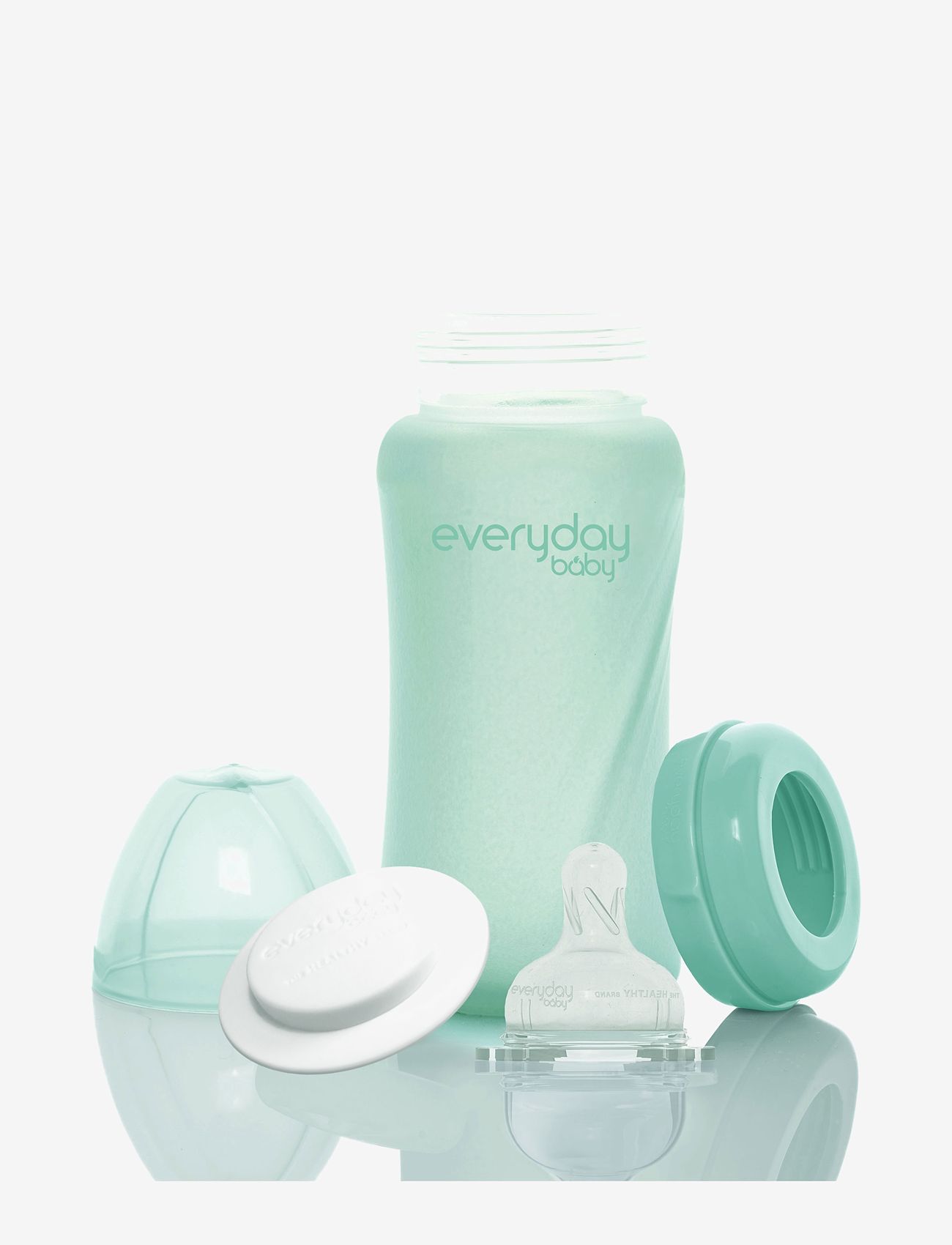 Everyday Baby - Glass Baby Bottle Healthy + Mint Green 240ml - sutteflasker - mint green - 2