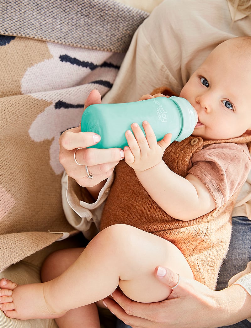 Everyday Baby - Glass Baby Bottle Healthy + Mint Green 240ml - babyflaschen - mint green - 0