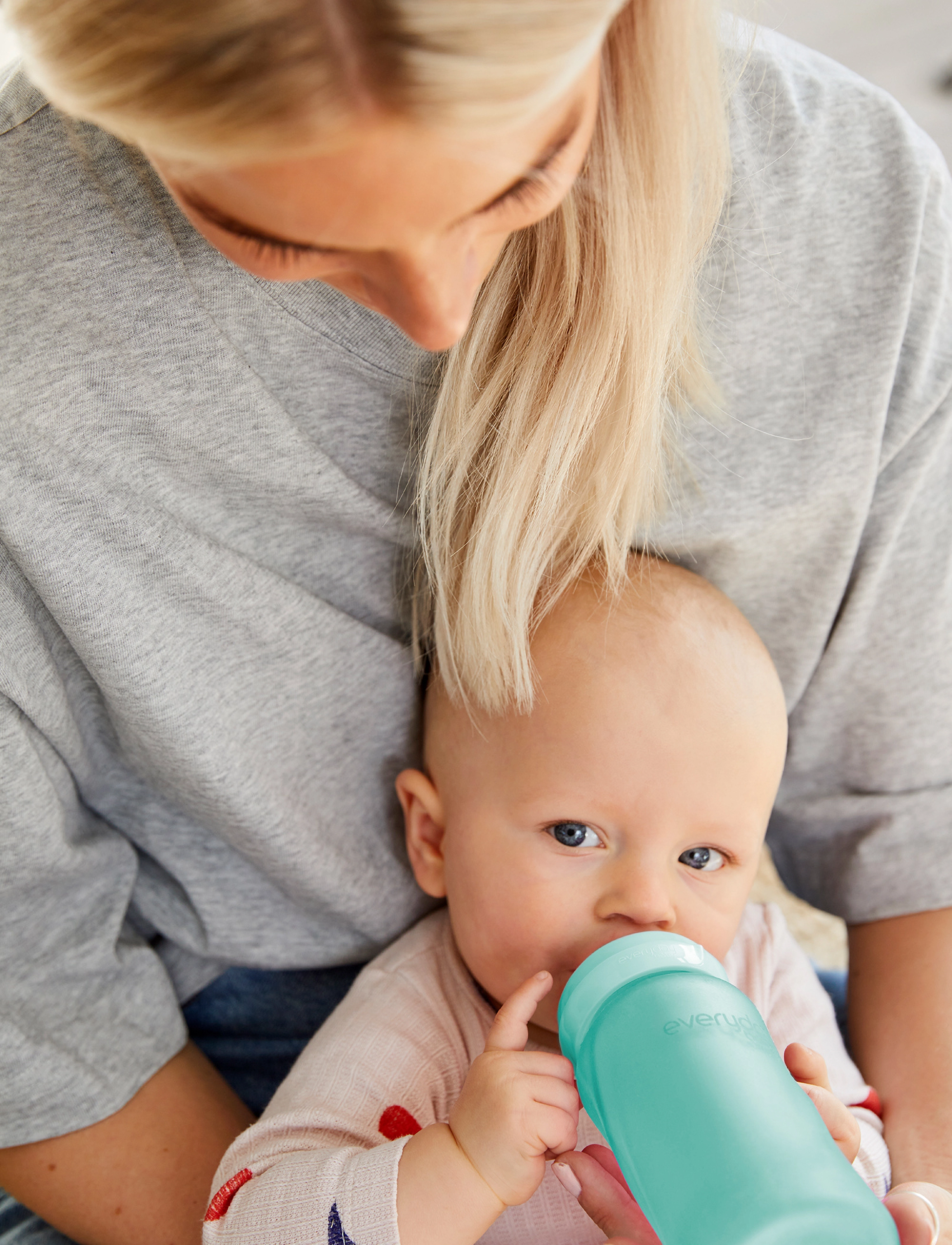 Everyday Baby - Glass Baby Bottle Healthy + Mint Green 240ml - biberons - mint green - 4
