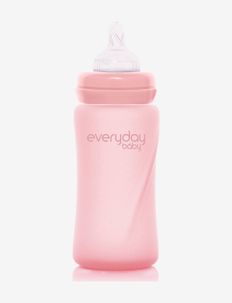 Glass Baby Bottle Healthy + Rose Pink 240ml, Everyday Baby