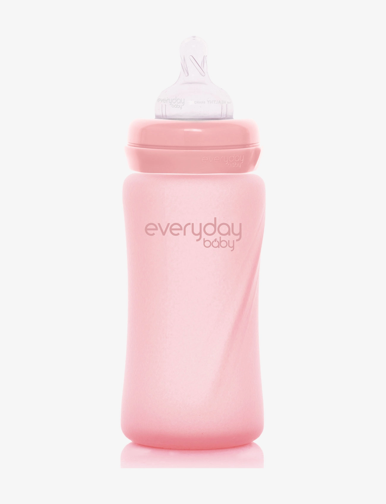 EVERYDAY BABY Glass Baby Bottle Healthy + Rose Pink 240Ml Pink - 240 Ml - Kinder
