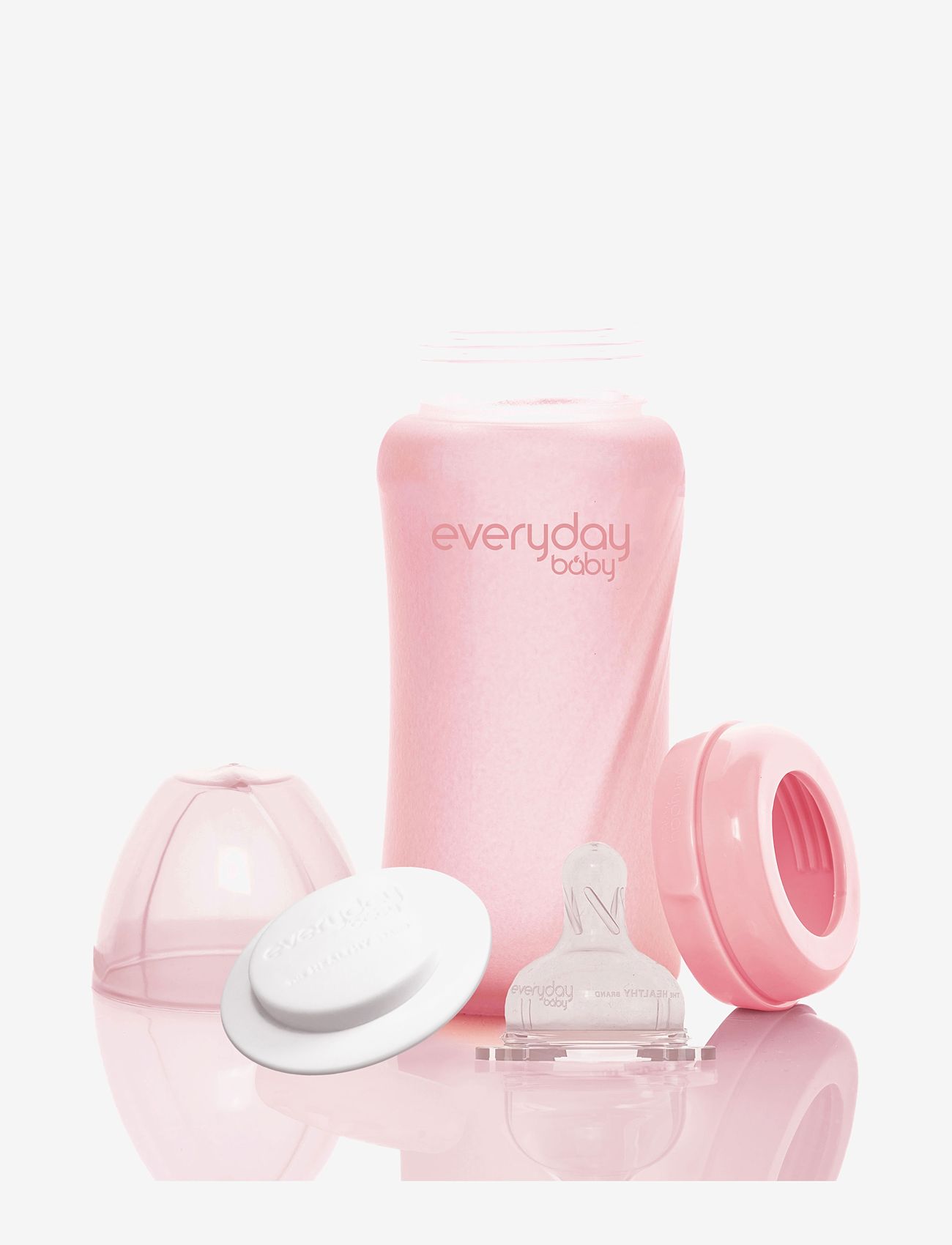 Everyday Baby - Glass Baby Bottle Healthy + Rose Pink 240ml - pudeles zīdaiņiem - rose pink - 1