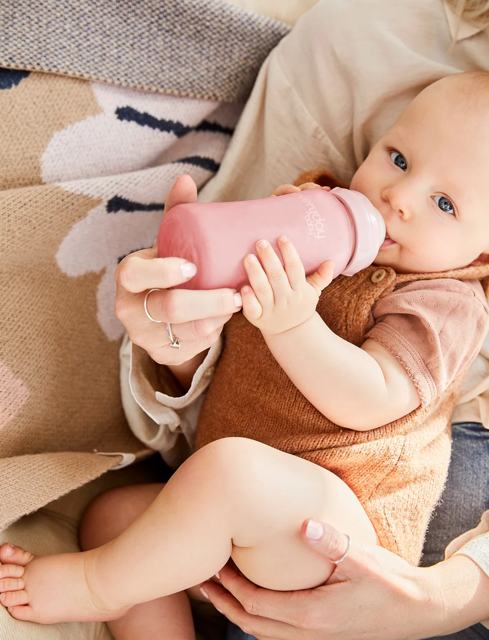 Everyday Baby - Glass Baby Bottle Healthy + Rose Pink 240ml - babyflaschen - rose pink - 0
