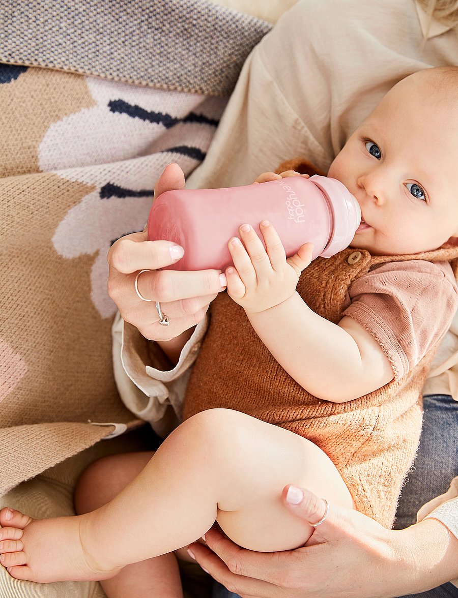 Everyday Baby - Glass Baby Bottle Healthy + Rose Pink 240ml - beebipudelid - rose pink - 0