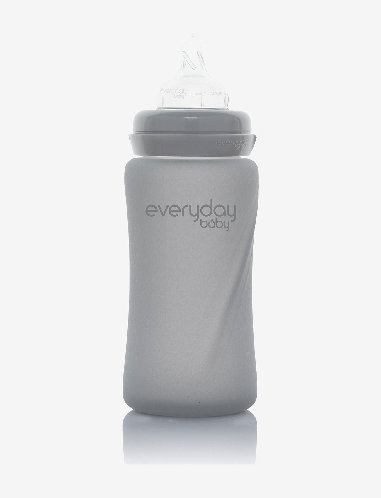 Everyday Baby - Glass Baby Bottle Healthy + Quiet Grey 240ml - nappflaskor - quiet grey - 1