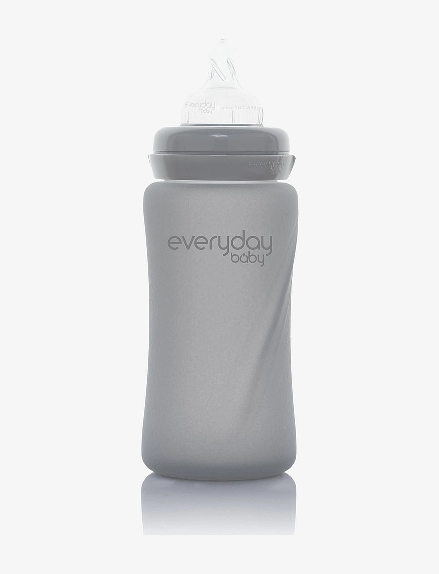 Everyday Baby - Glass Baby Bottle Healthy + Quiet Grey 240ml - babyflaschen - quiet grey - 1