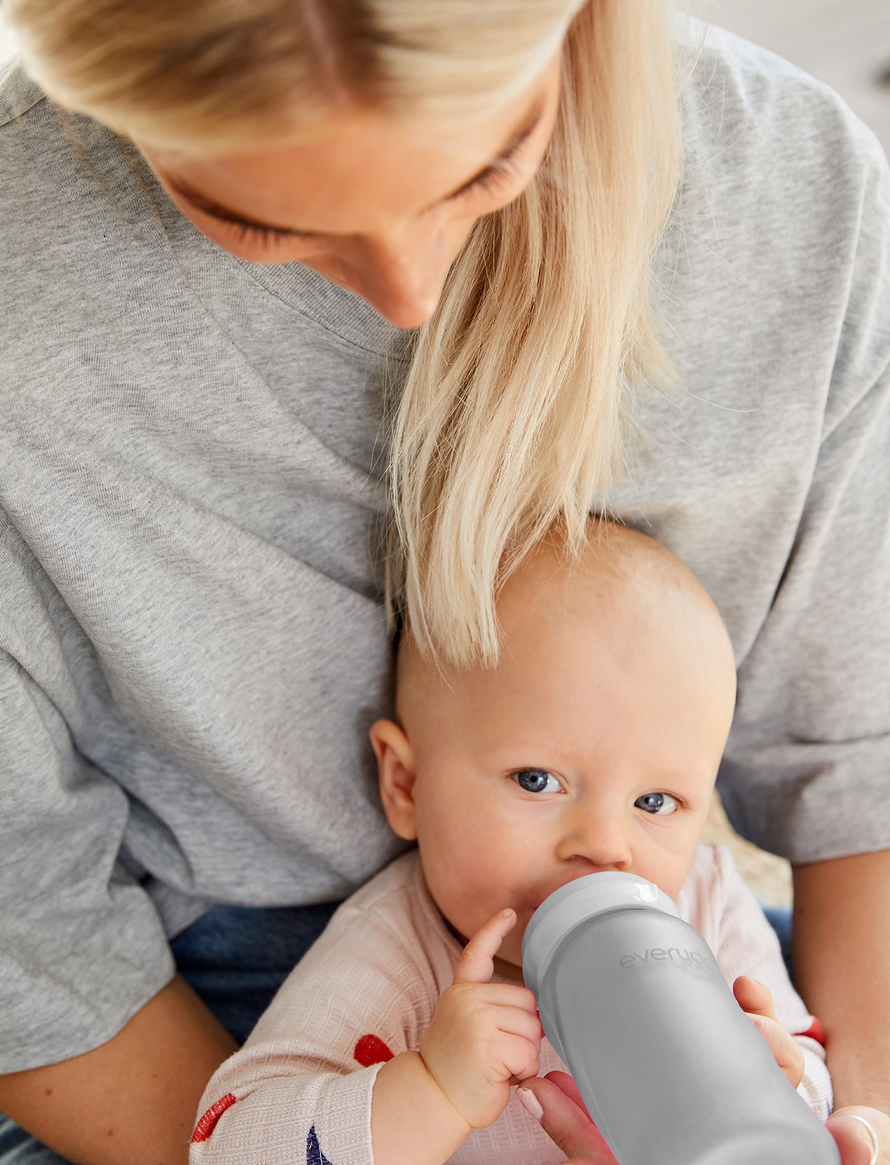 Everyday Baby - Glass Baby Bottle Healthy + Quiet Grey 240ml - quiet grey - 4