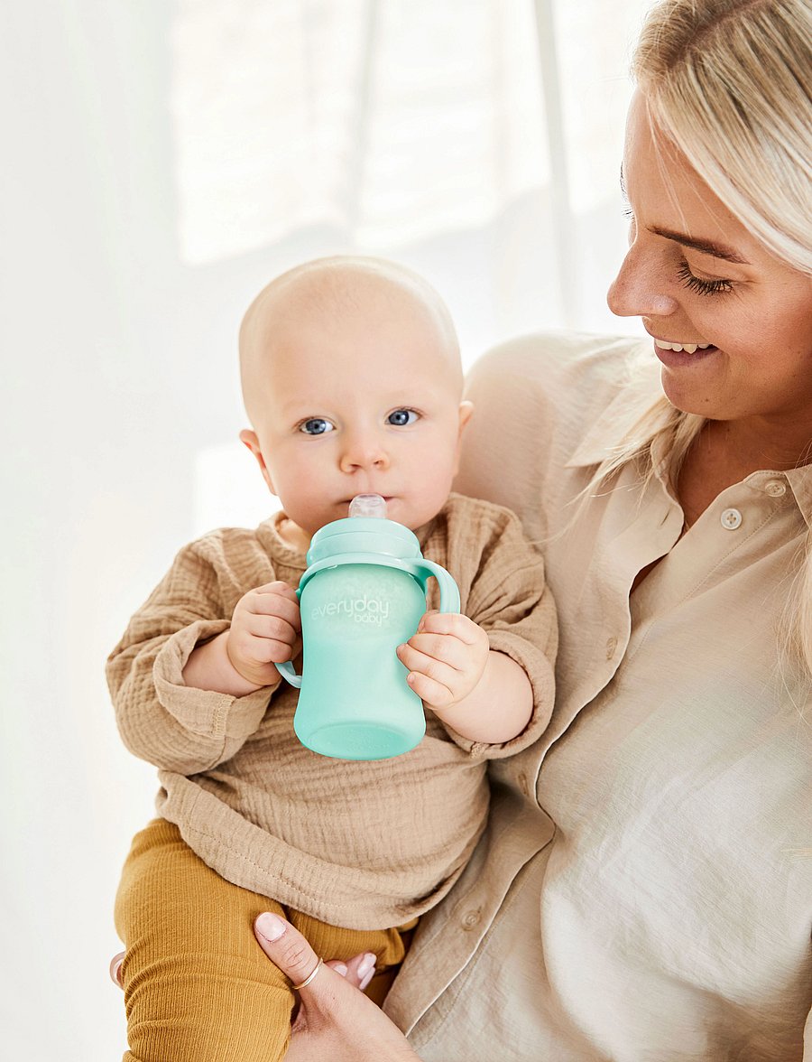 Everyday Baby - Glass Sippy Cup Healthy + Mint Green - beebipudelid - mint green - 3