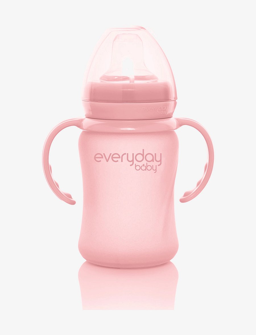 Everyday Baby - Glass Sippy Cup Healthy + Rose Pink - beebipudelid - rose pink - 1