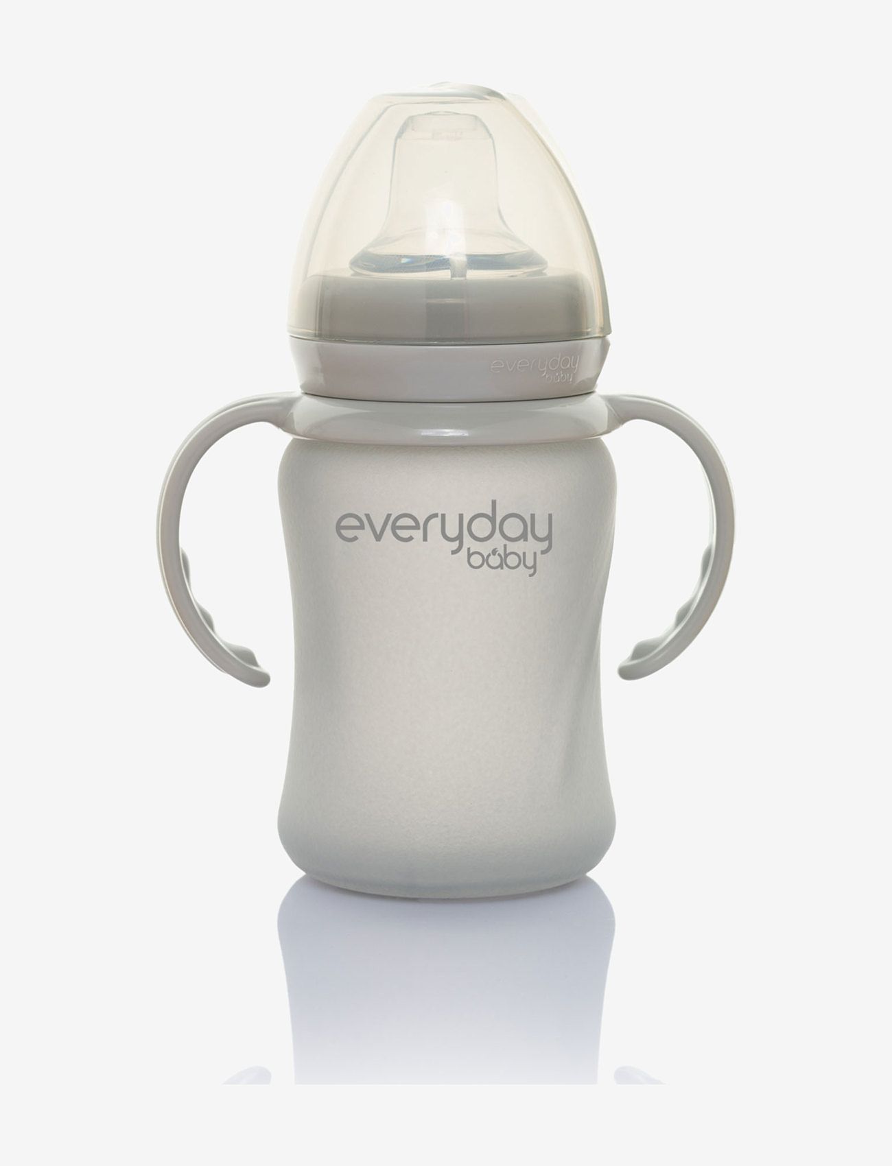 Everyday Baby - Glass Sippy Cup Healthy + Quiet Grey - sutteflasker - quiet grey - 1