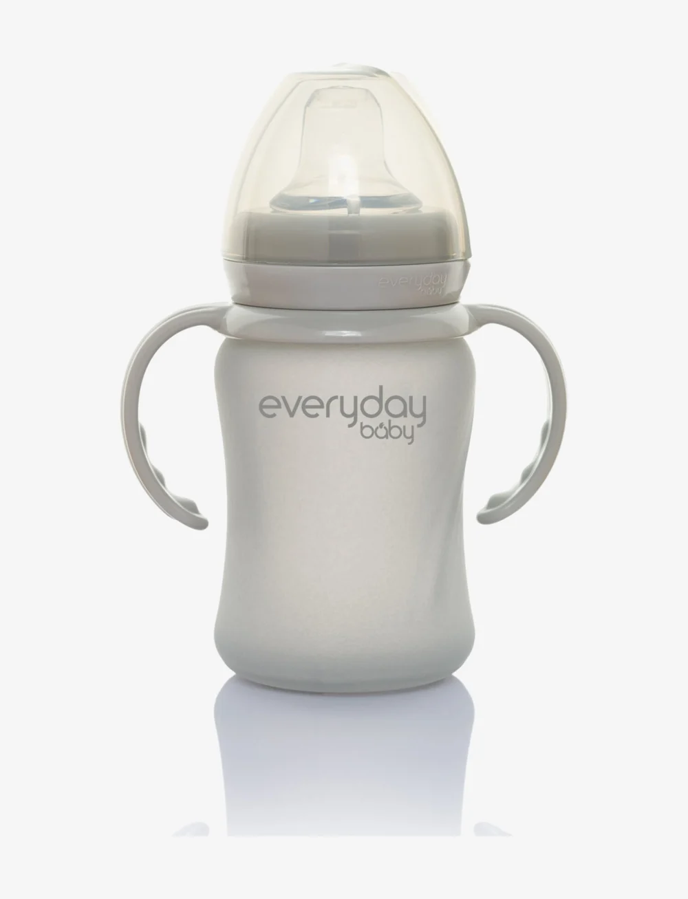 Everyday Baby - Glass Sippy Cup Healthy + Quiet Grey - babyflaschen - quiet grey - 1