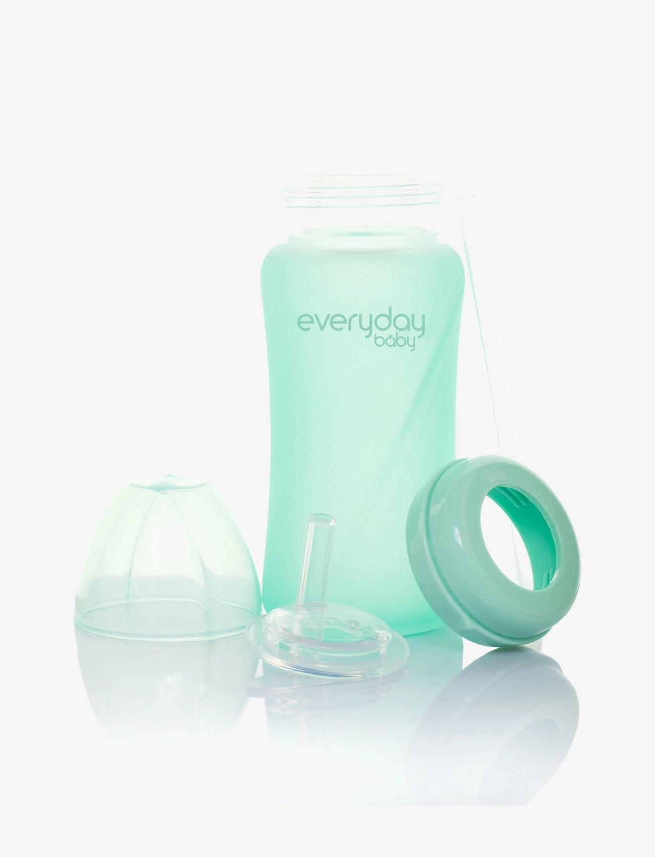 Everyday Baby - Glass Straw Bottle Healthy + Mint Green - mint green - 2
