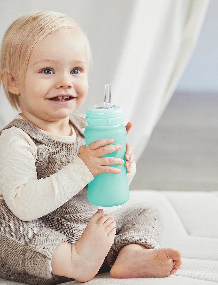 Everyday Baby - Glass Straw Bottle Healthy + Mint Green - schnabeltassen - mint green - 3