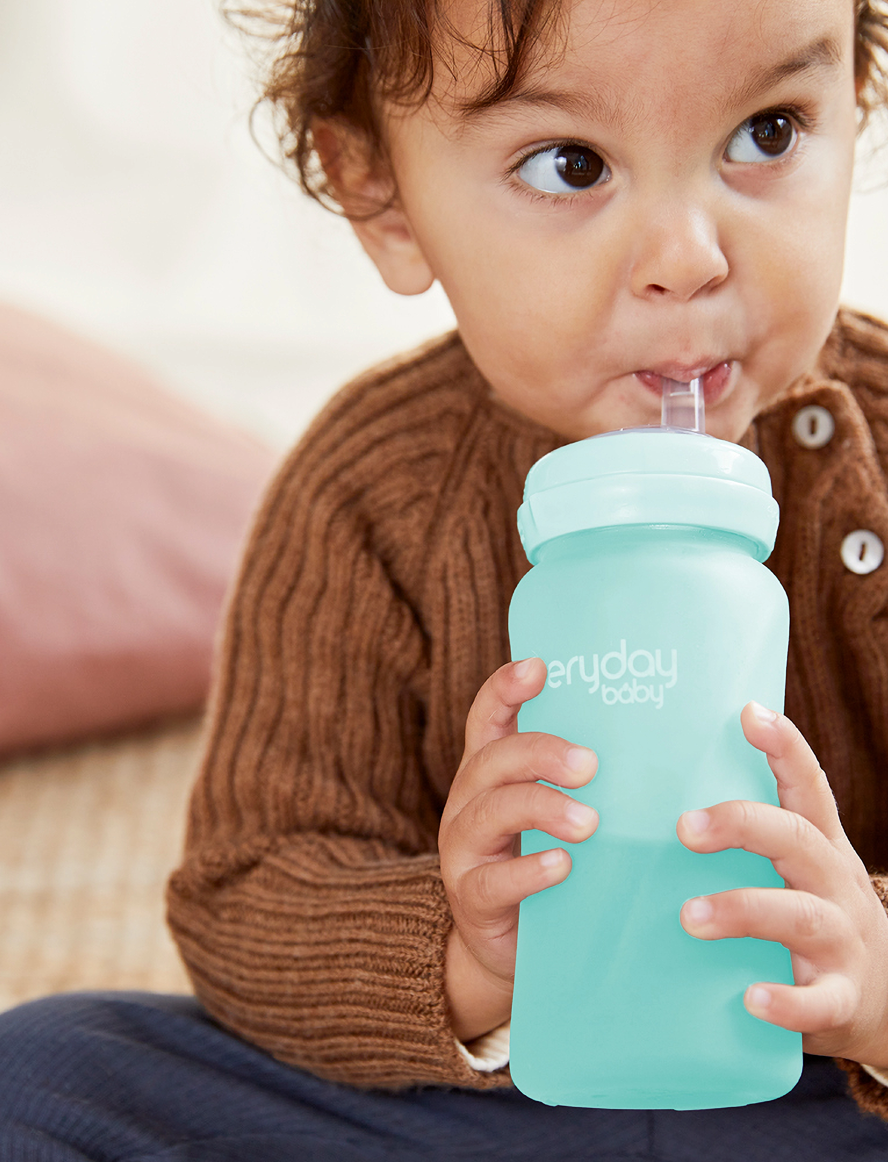 Everyday Baby - Glass Straw Bottle Healthy + Mint Green - mint green - 5