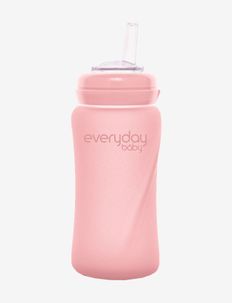 Glass Straw Bottle Healthy + Rose Pink, Everyday Baby