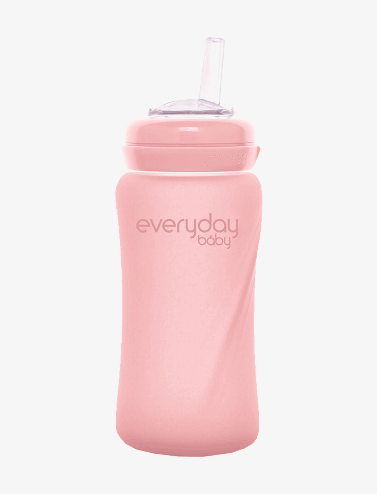 Everyday Baby - Glass Straw Bottle Healthy + Rose Pink - rose pink - 1