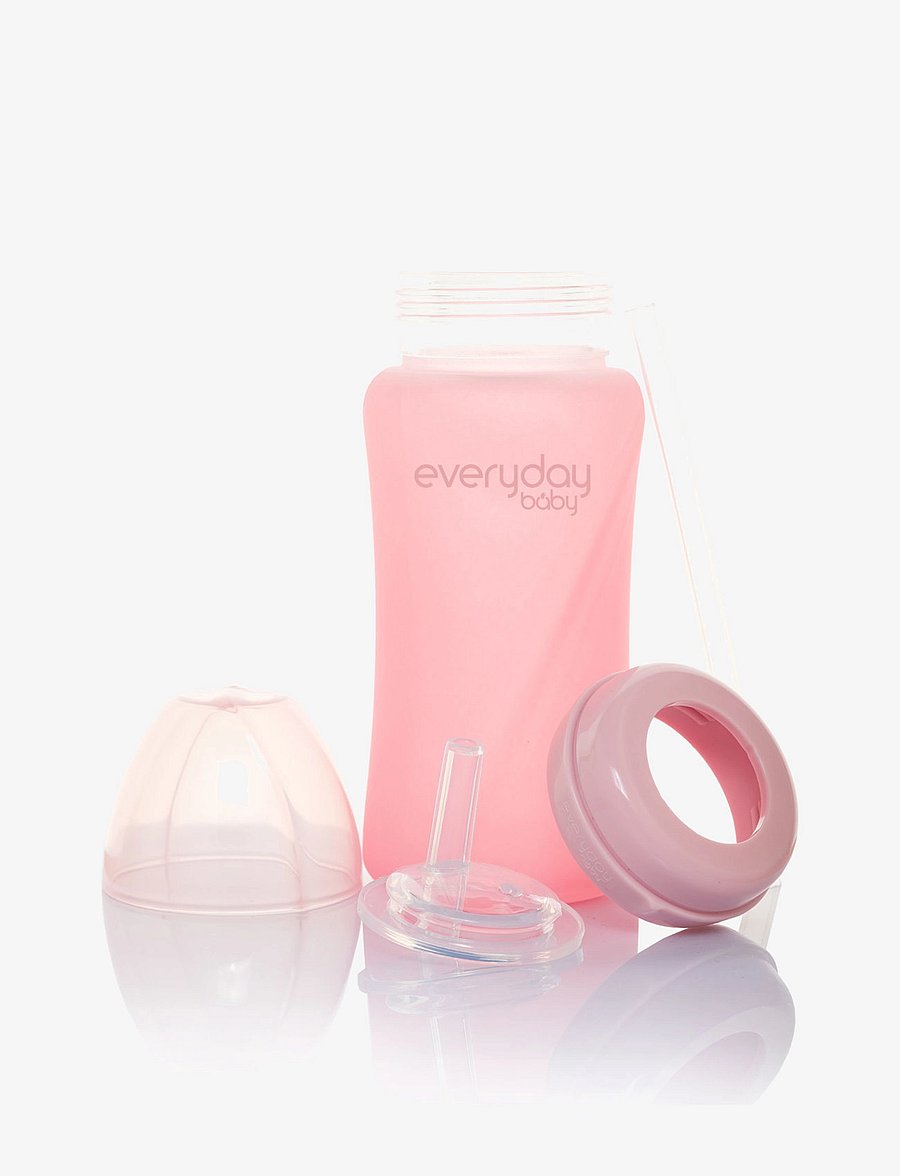 Everyday Baby - Glass Straw Bottle Healthy + Rose Pink - rose pink - 2