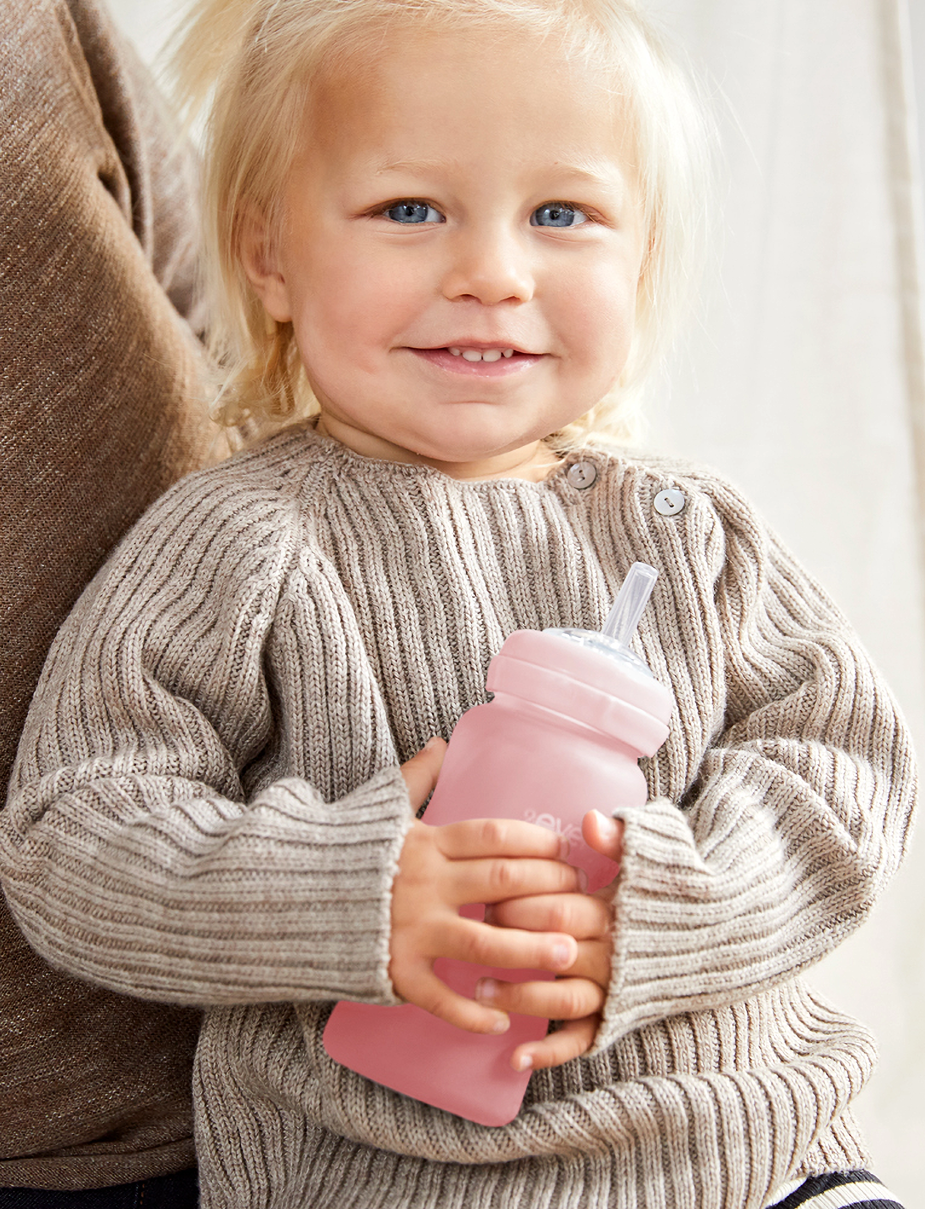 Everyday Baby - Glass Straw Bottle Healthy + Rose Pink - rose pink - 3