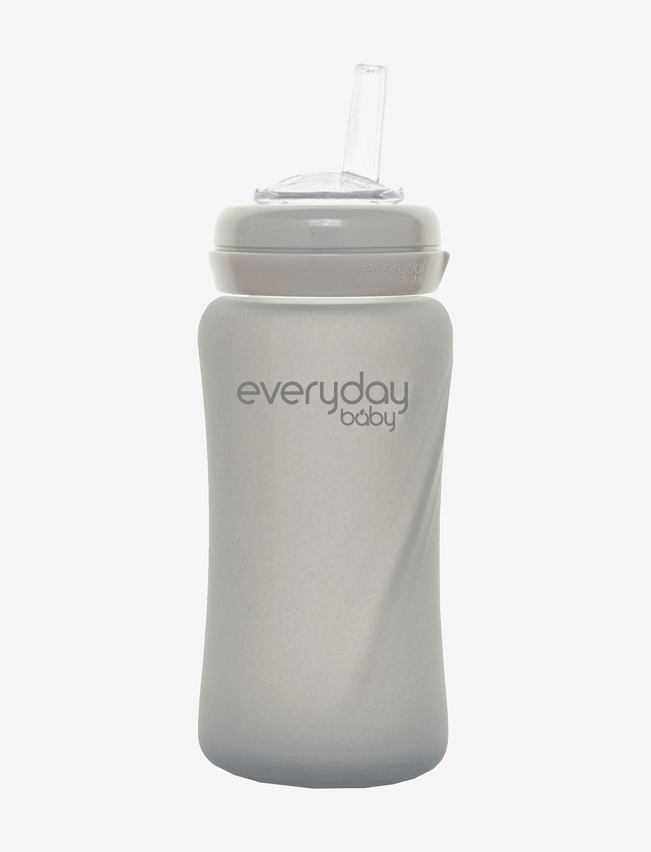 Everyday Baby - Glass Straw Bottle Healthy + Quiet Grey - quiet grey - 1