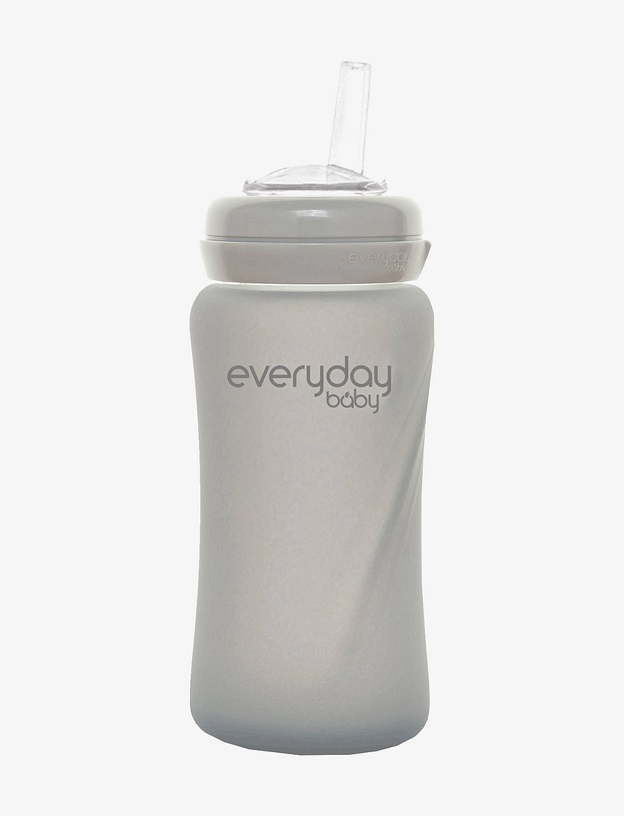 Everyday Baby - Glass Straw Bottle Healthy + Quiet Grey - quiet grey - 1