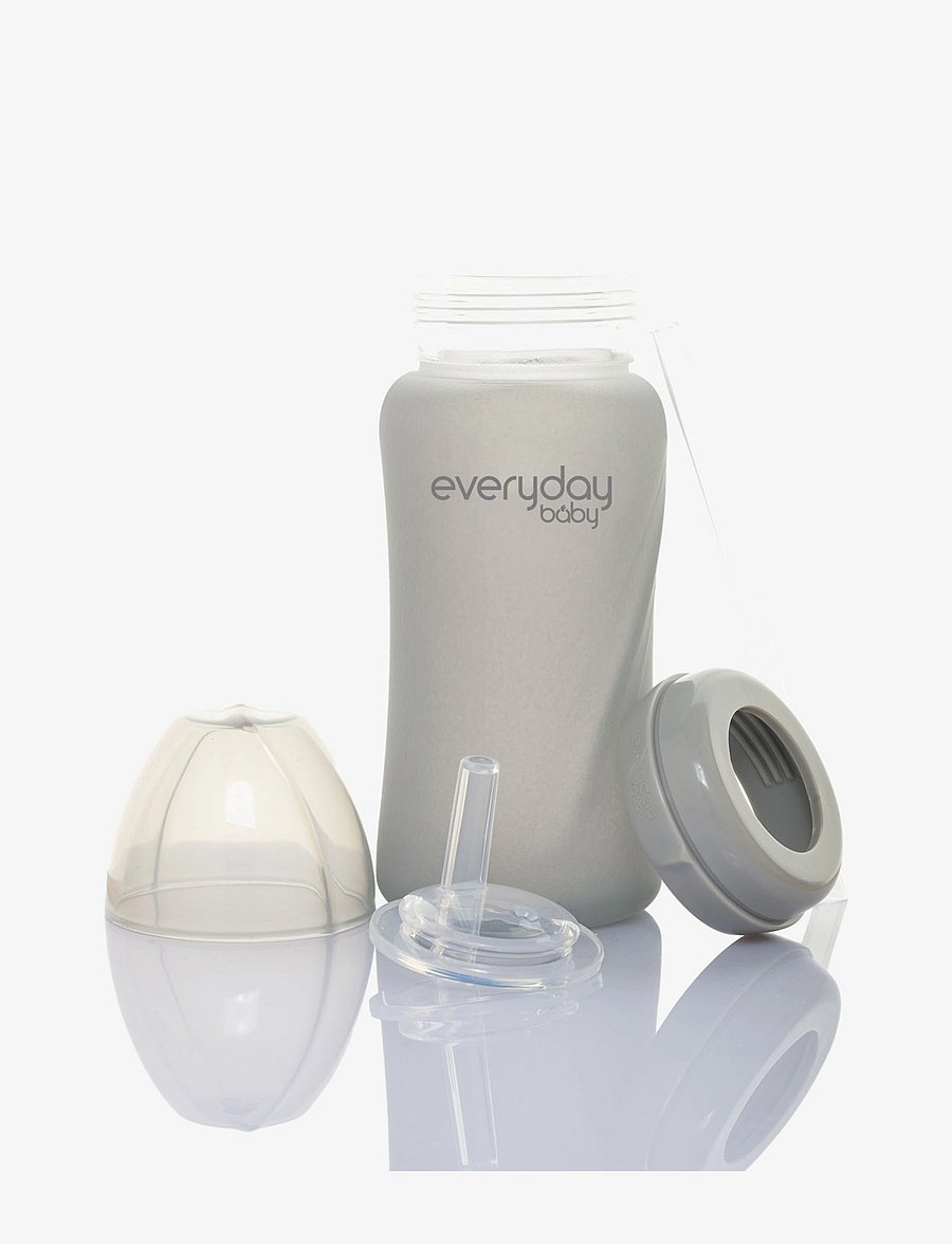 Everyday Baby - Glass Straw Bottle Healthy + Quiet Grey - quiet grey - 2