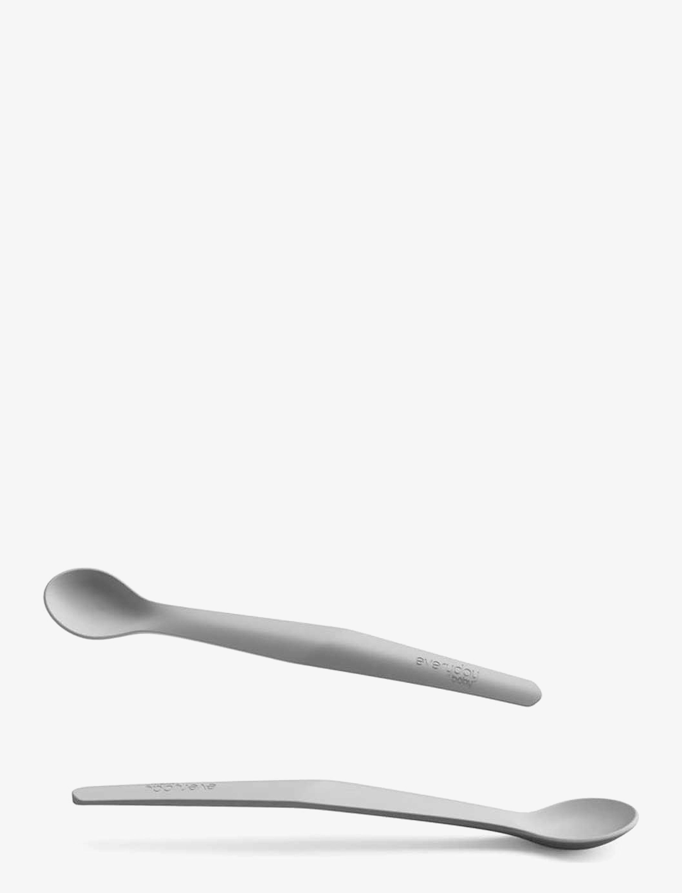 Everyday Baby - Silicone Baby Spoon Quiet Grey - Õhtusöögikomplektid - quiet grey - 2