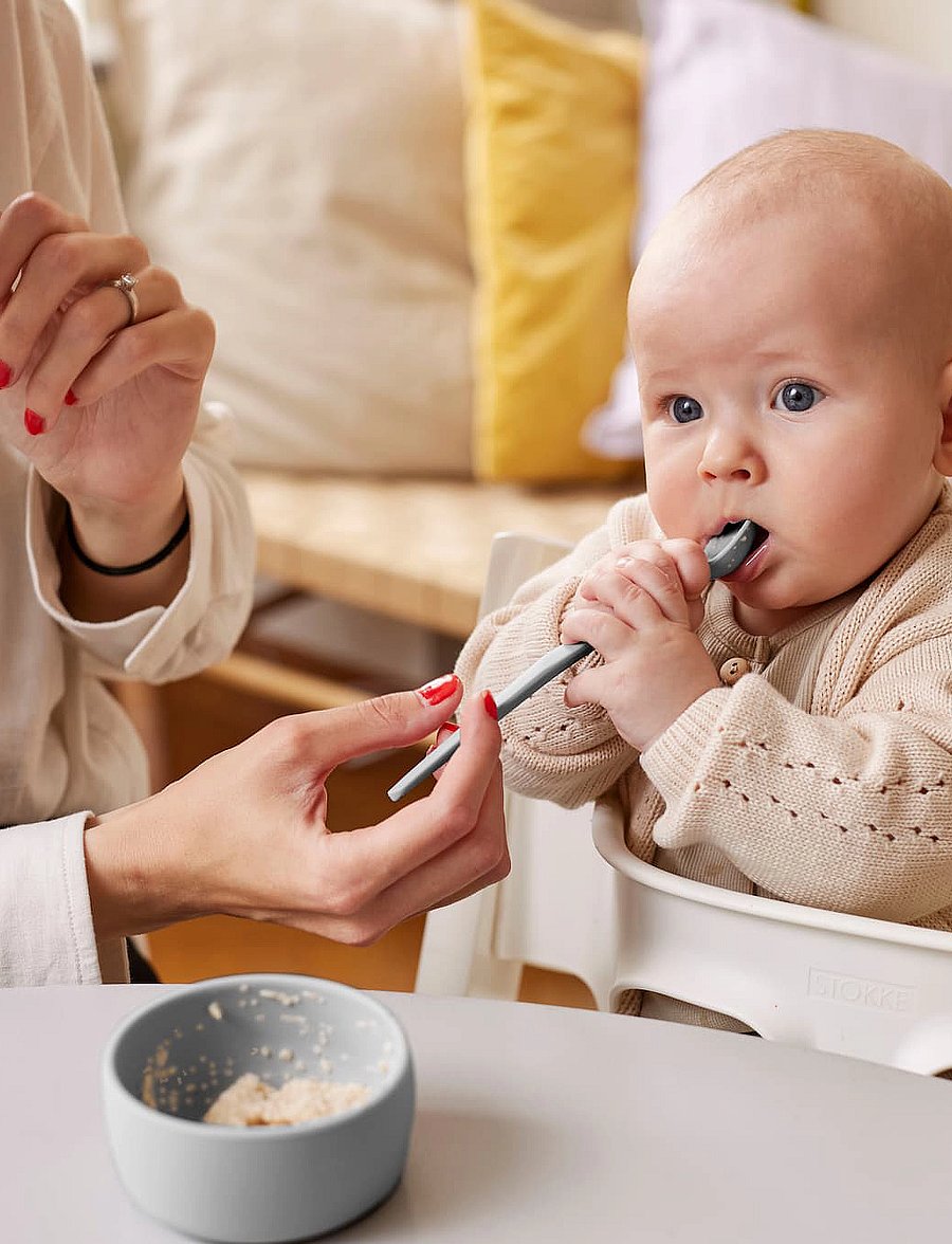 Everyday Baby - Silicone Baby Spoon Quiet Grey - Õhtusöögikomplektid - quiet grey - 5