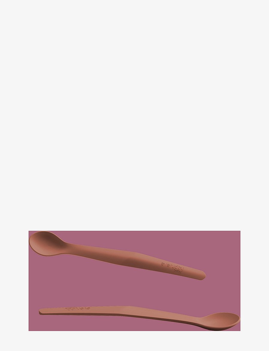Everyday Baby - Silicone Baby Spoon Nature Red - Õhtusöögikomplektid - nature red - 2
