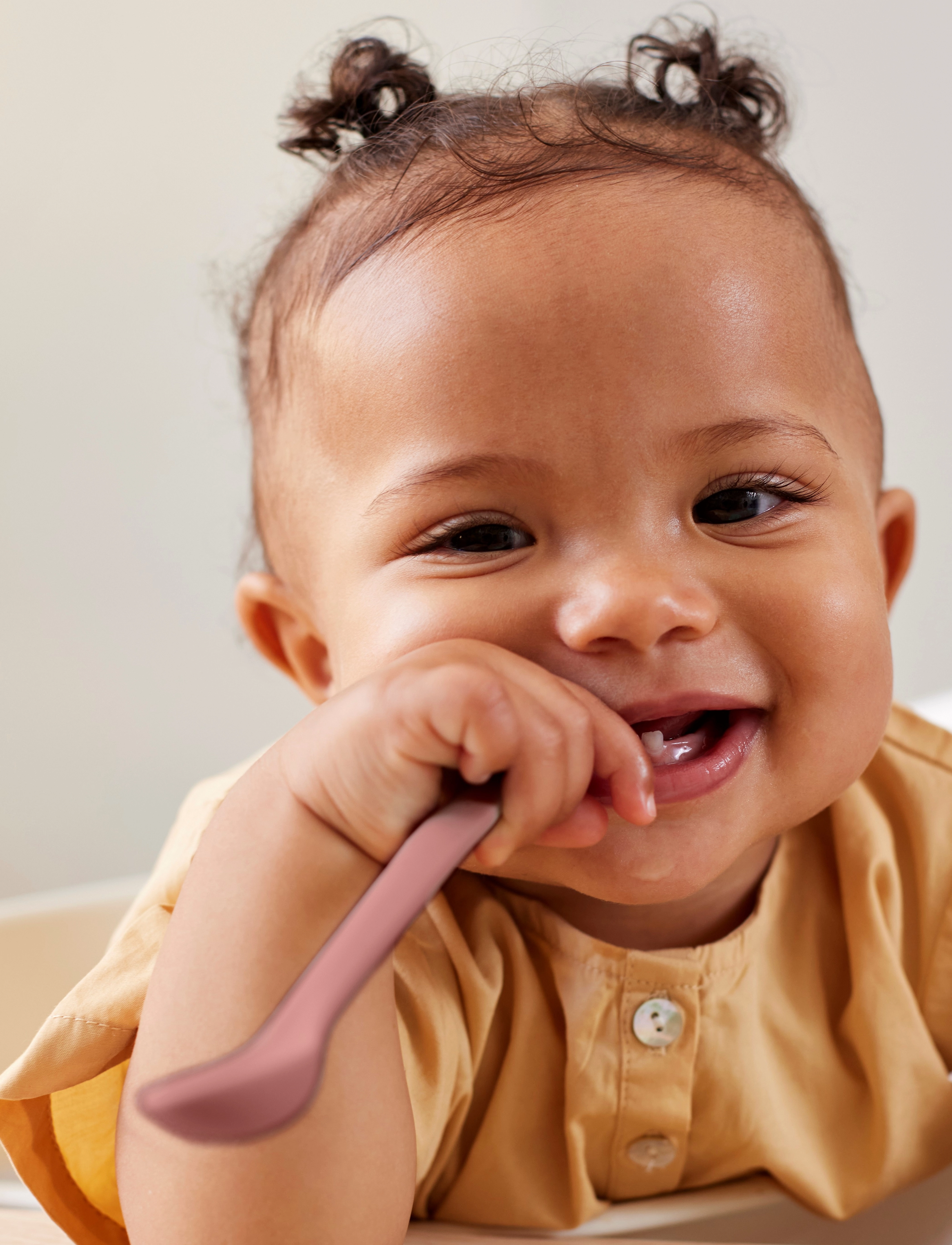 Everyday Baby - Silicone Baby Spoon Nature Red - serveringssæt - nature red - 3