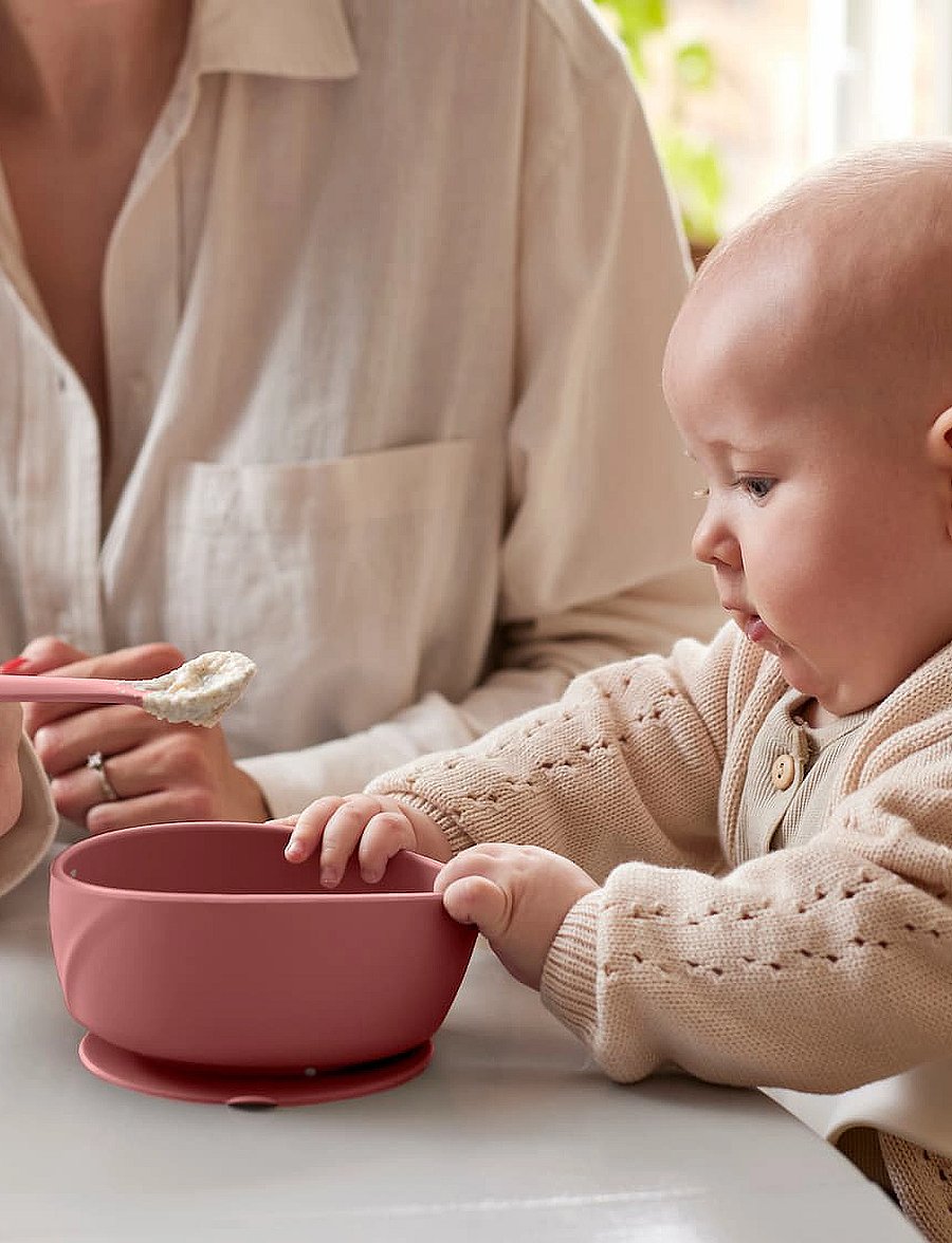 Everyday Baby - Silicone Suction Bowl Nature Red - Õhtusöögikomplektid - nature red - 0