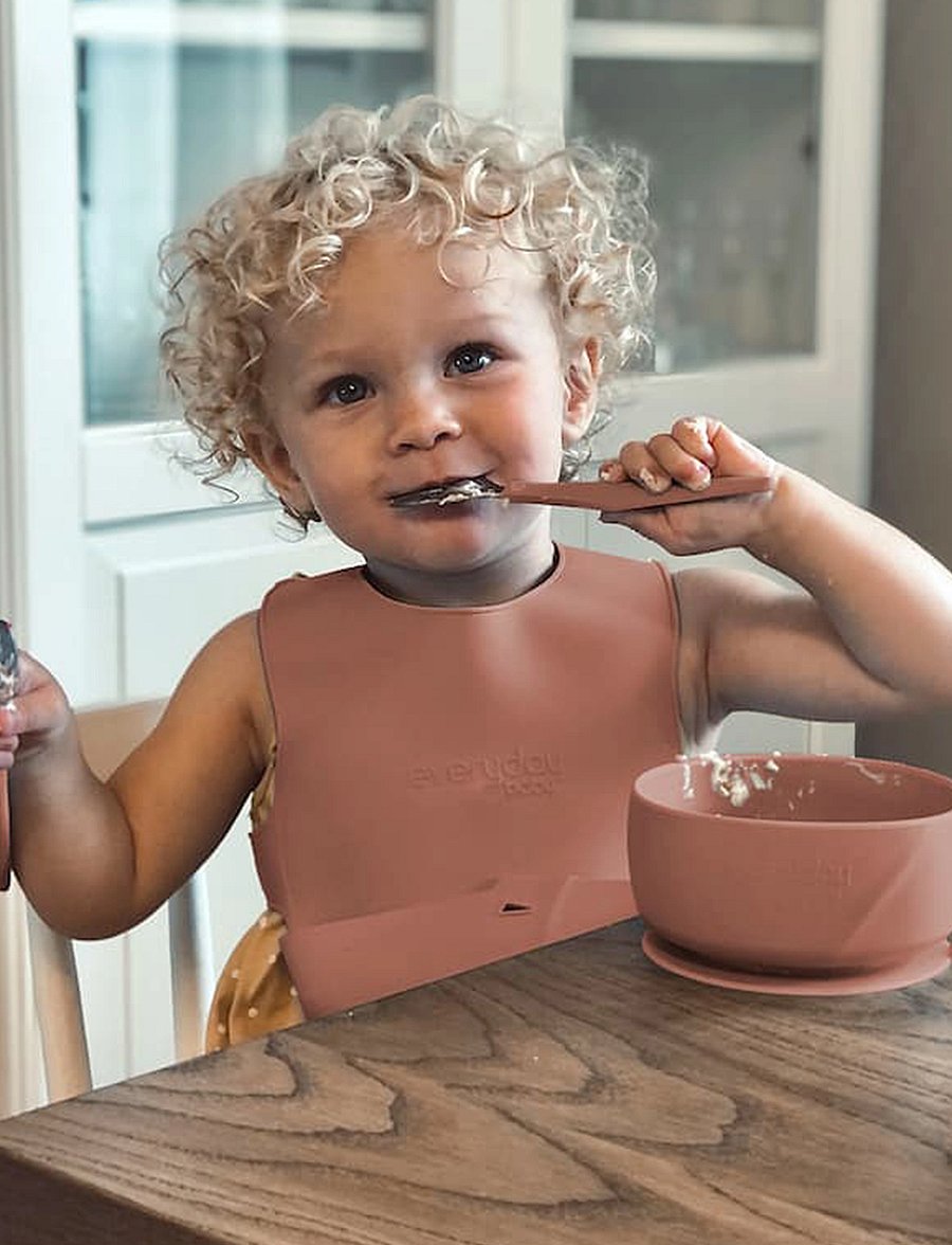 Everyday Baby - Silicone Suction Bowl Nature Red - Õhtusöögikomplektid - nature red - 3
