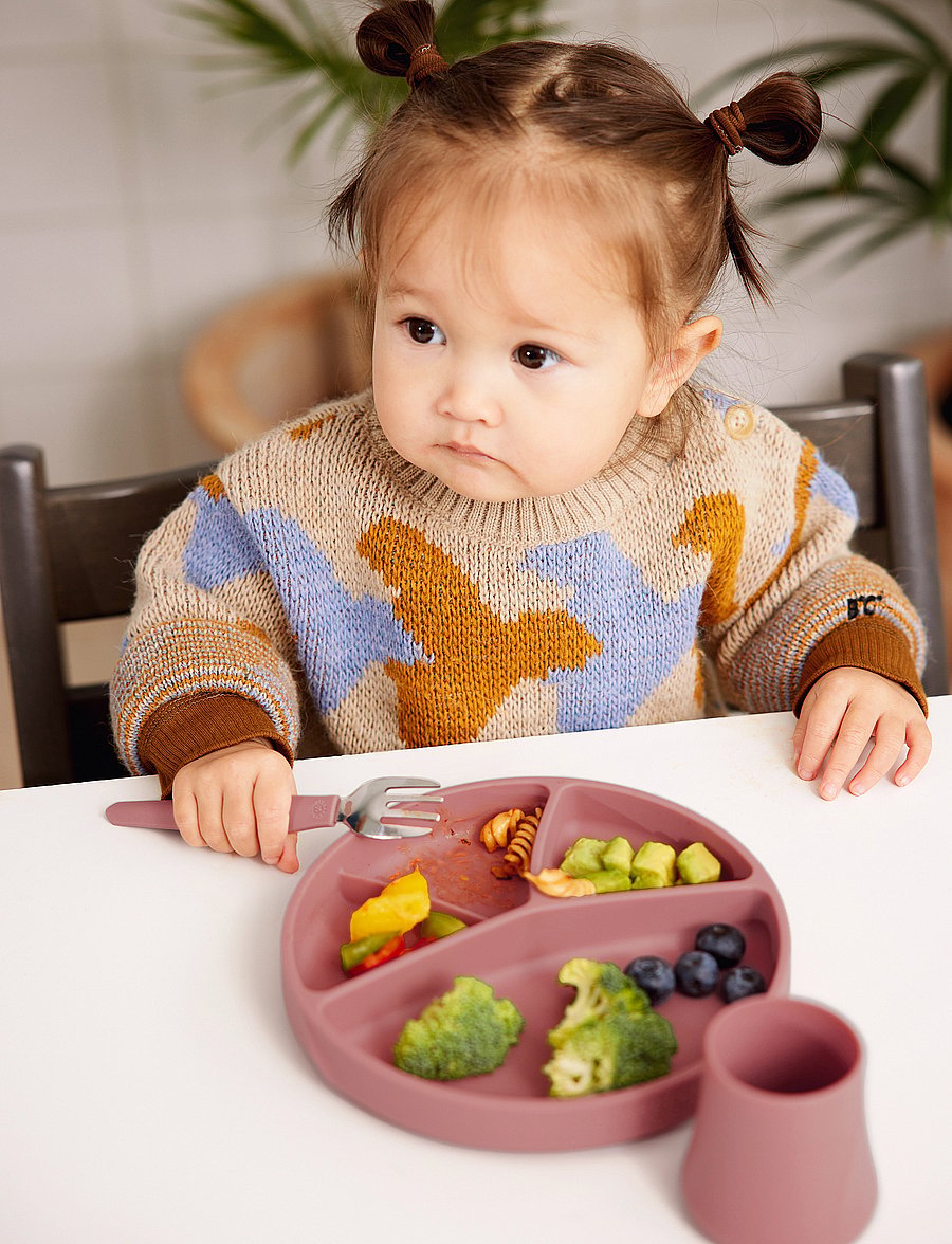 Everyday Baby - Silicone Suction Plate Nature Red - Õhtusöögikomplektid - nature red - 0