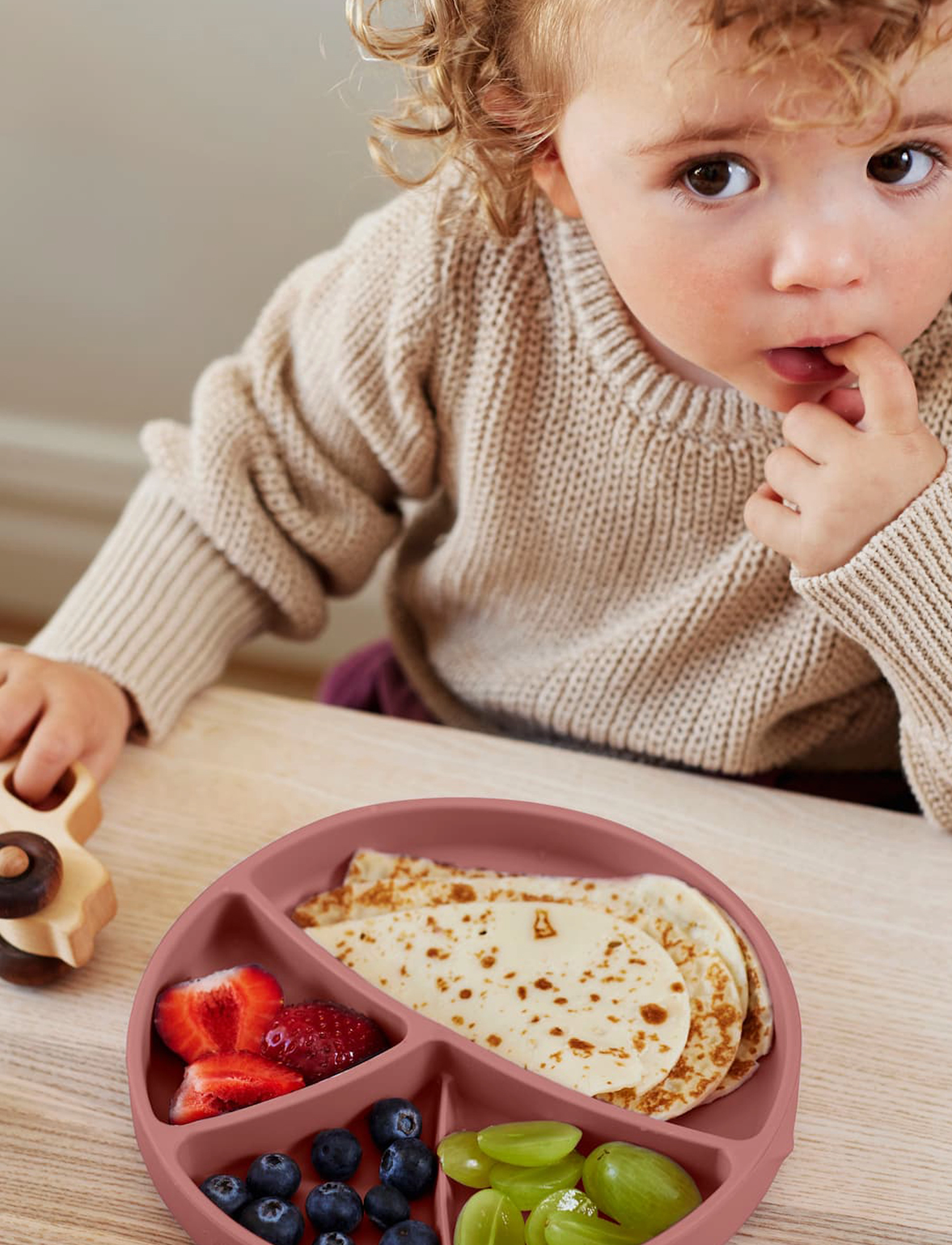 Everyday Baby - Silicone Suction Plate Nature Red - astiasetit - nature red - 3