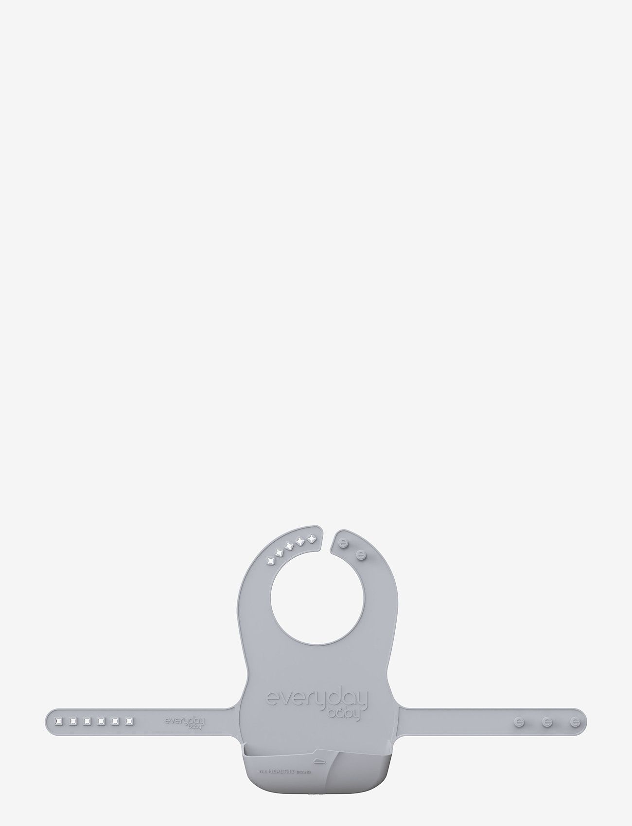 Everyday Baby - Silicone Bib with belts Quiet Grey - pudipõlled - quiet grey - 1