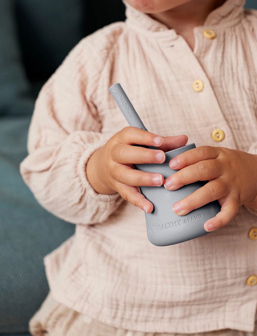 Everyday Baby - Silicone Baby Cup 2-Pack Quiet Grey - essgeschirr - quiet grey - 0