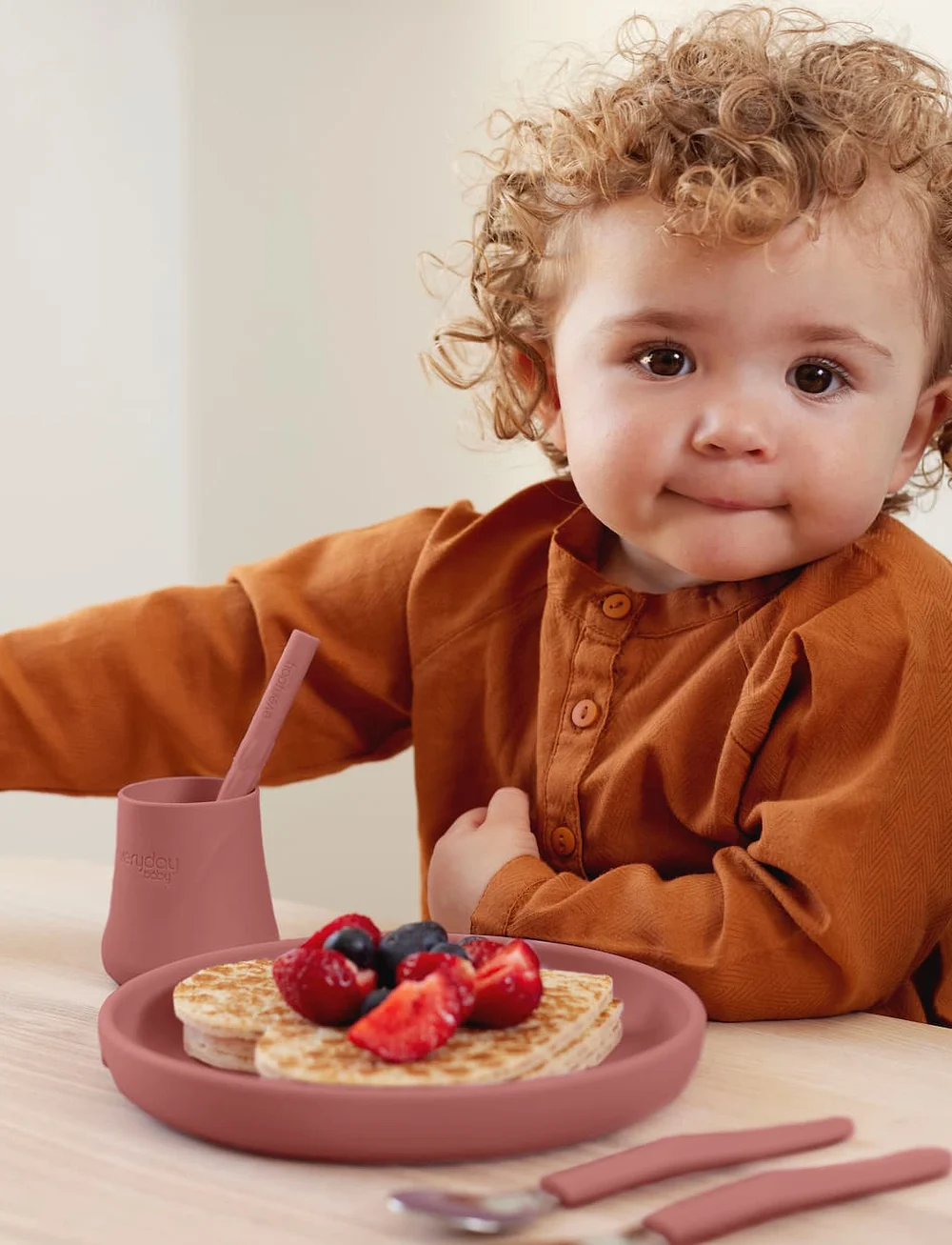 Everyday Baby - Silicone Baby Cup 2-Pack Nature Red - Õhtusöögikomplektid - nature red - 3