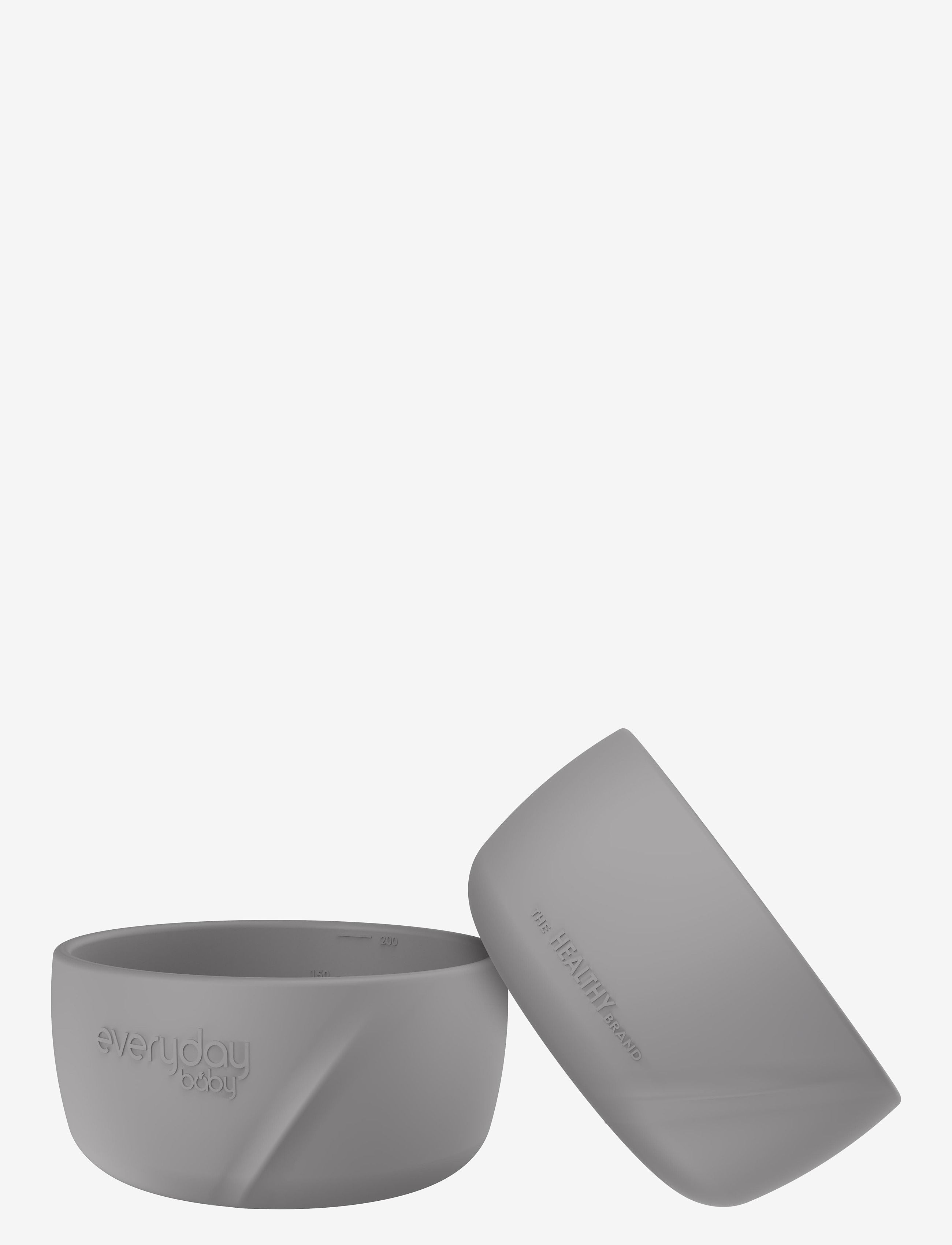 EVERYDAY BABY Silicone Baby Bowl 2-Pack Quiet Grau Grau - One Size - Kinder