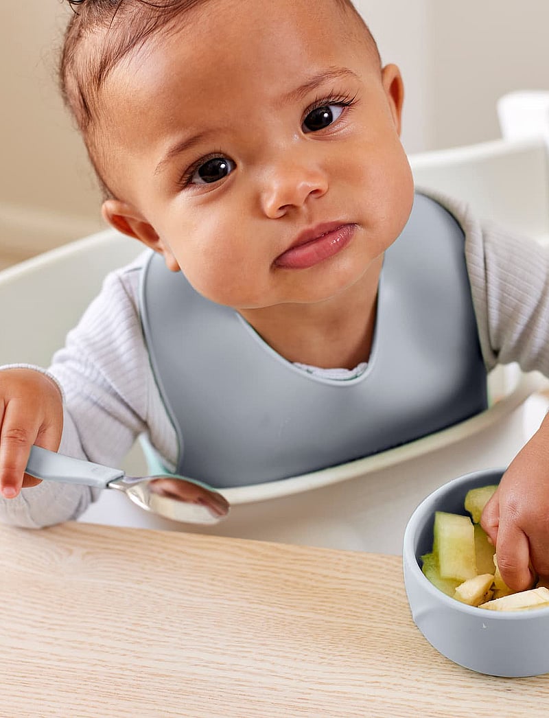 Everyday Baby - Silicone Baby Bowl 2-Pack Quiet Grey - Õhtusöögikomplektid - quiet grey - 0