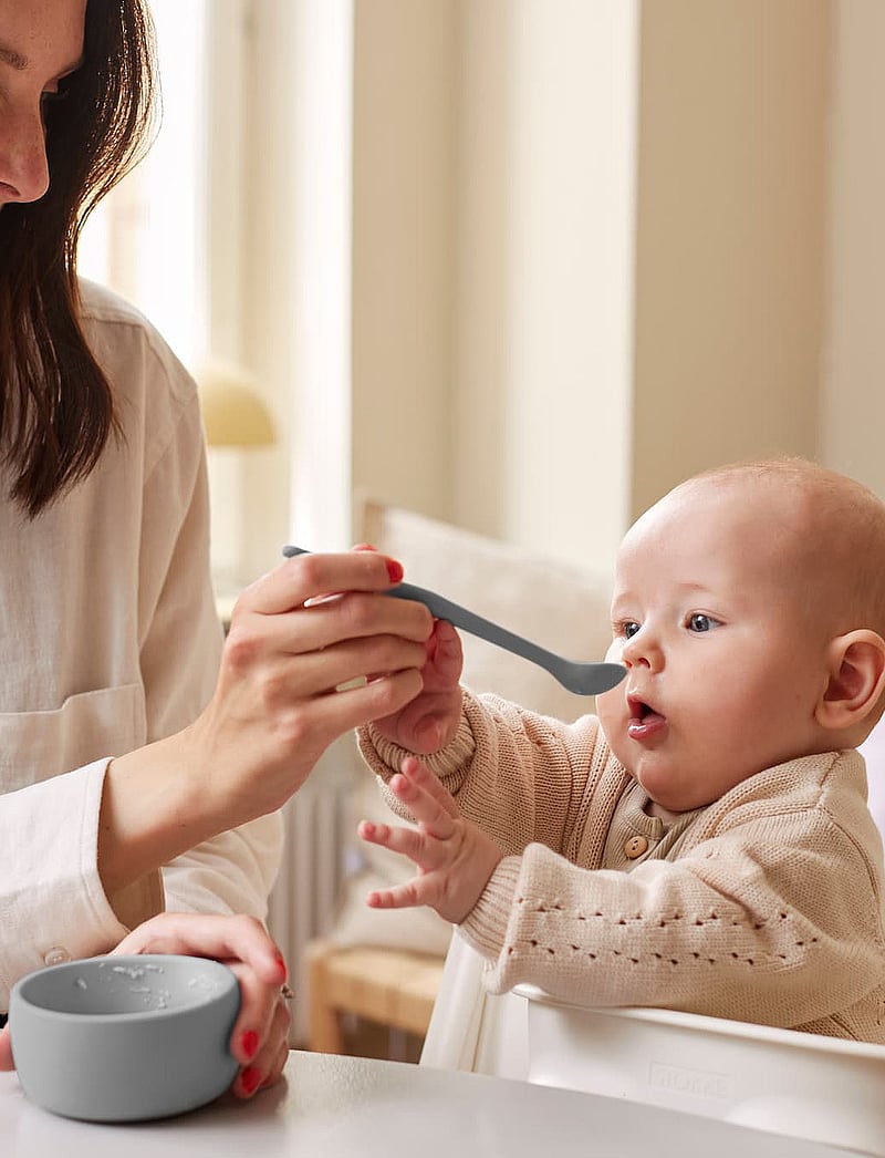 Everyday Baby - Silicone Baby Bowl 2-Pack Quiet Grey - Õhtusöögikomplektid - quiet grey - 3