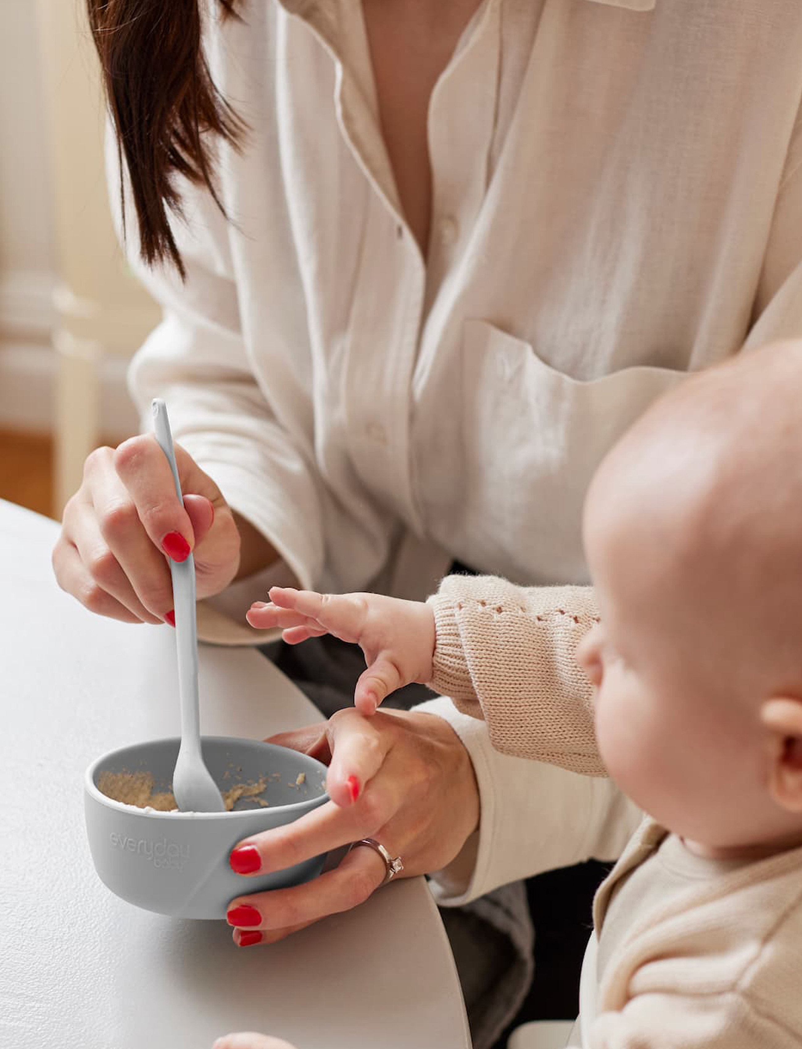Everyday Baby - Silicone Baby Bowl 2-Pack Quiet Grey - serveringssæt - quiet grey - 4